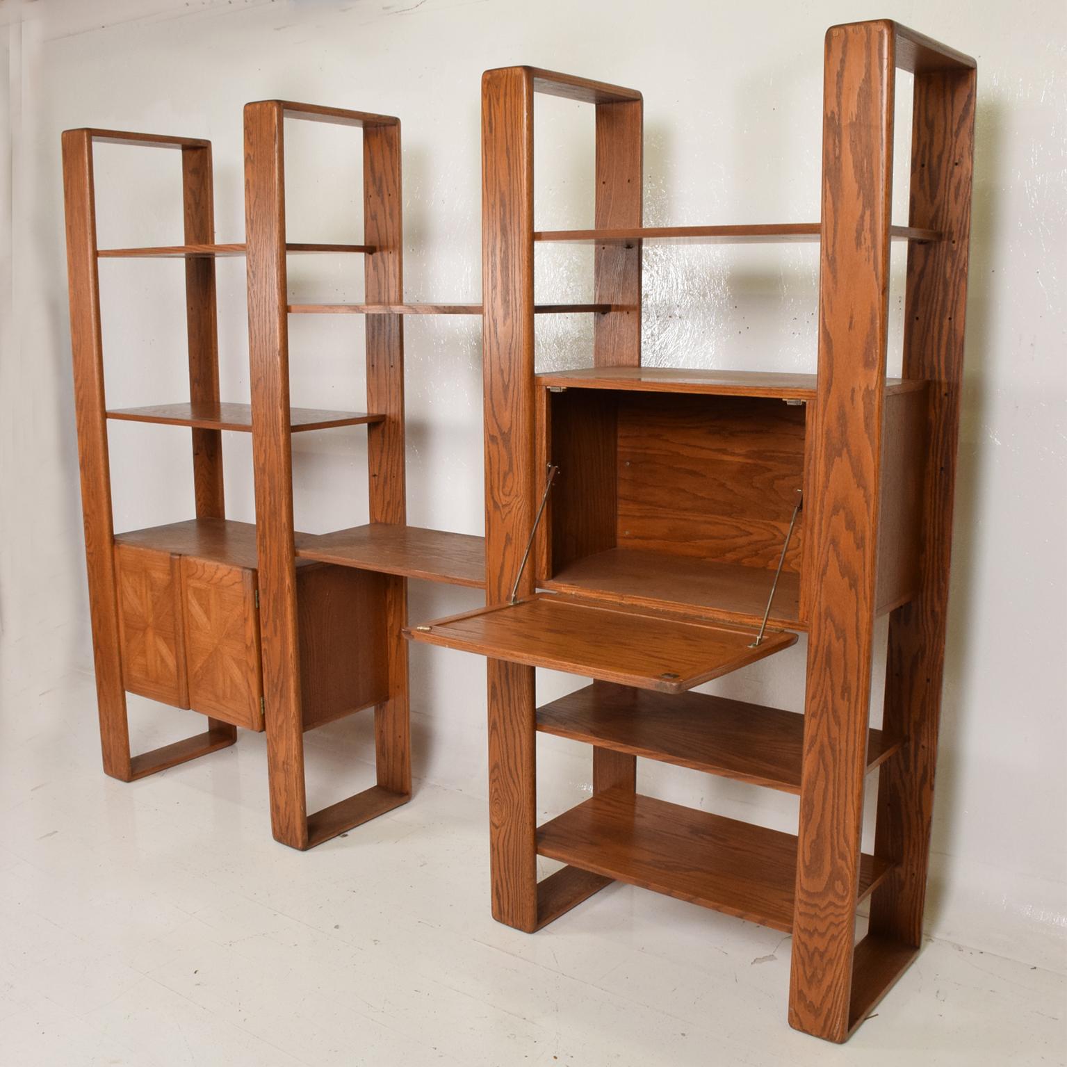 solid oak wall unit