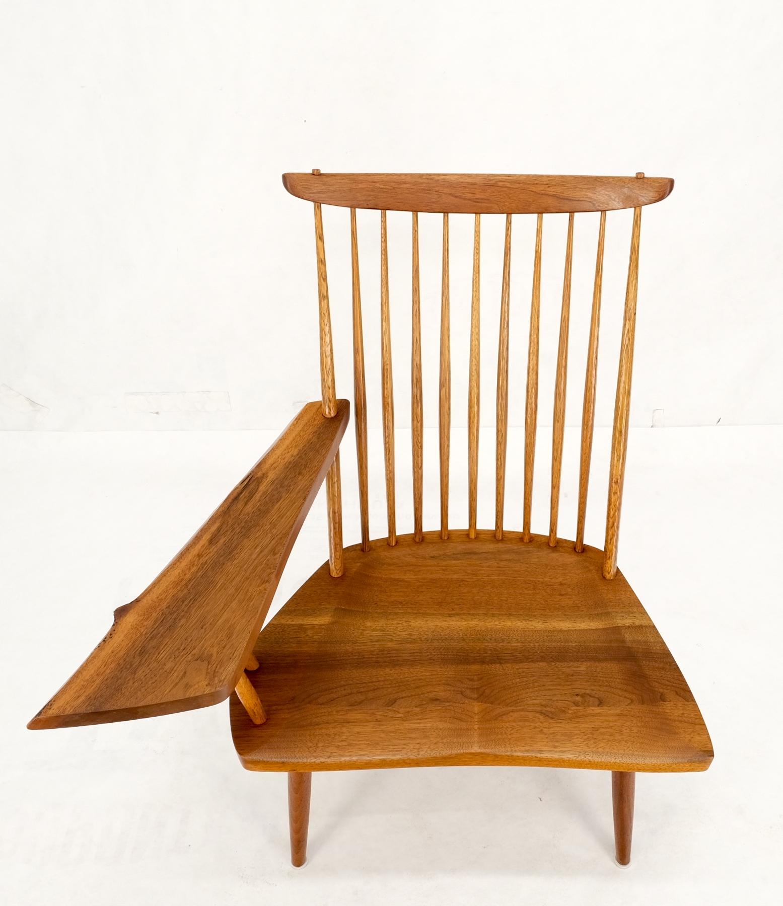 Mid-Century Modern Solid Oiled Walnut George Nakashima Slab-Arm Lounge Chair 6