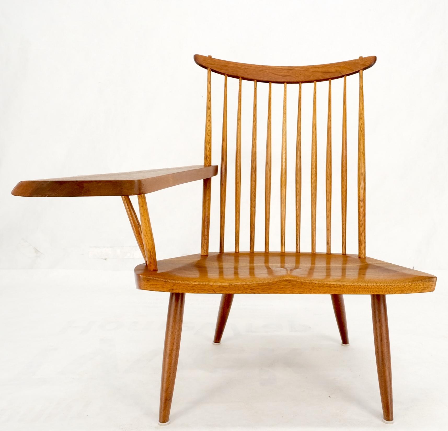 Mid-Century Modern Solid Oiled Walnut George Nakashima Slab-Arm Lounge Chair 8