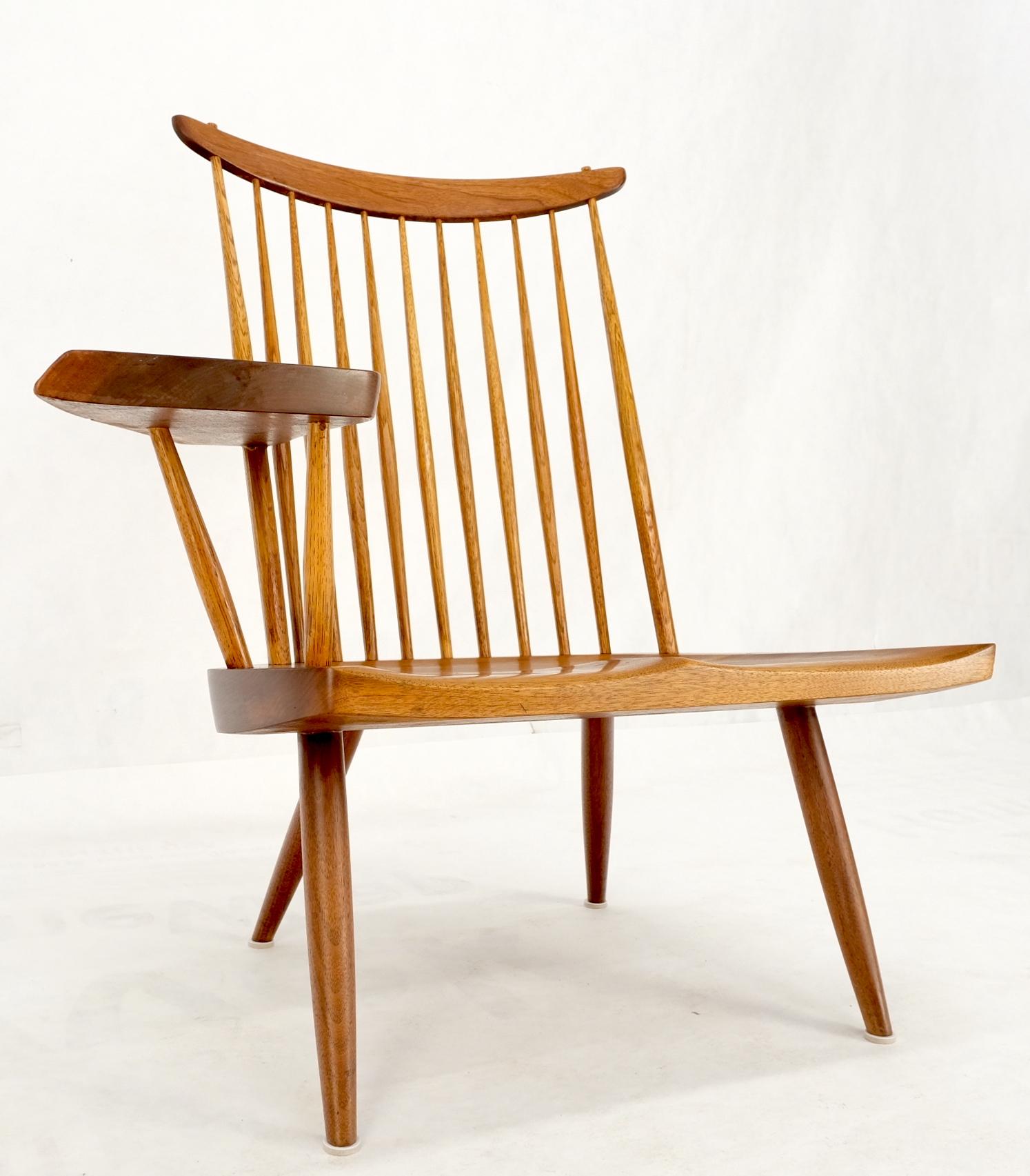 Mid-Century Modern Solid Oiled Walnut George Nakashima Slab-Arm Lounge Chair For Sale 9