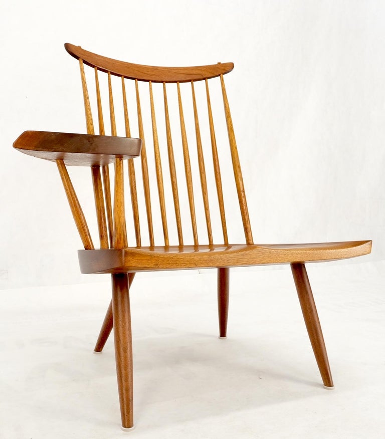 Mid-Century Modern Solid Oiled Walnut George Nakashima Slab-Arm Lounge Chair For Sale 10