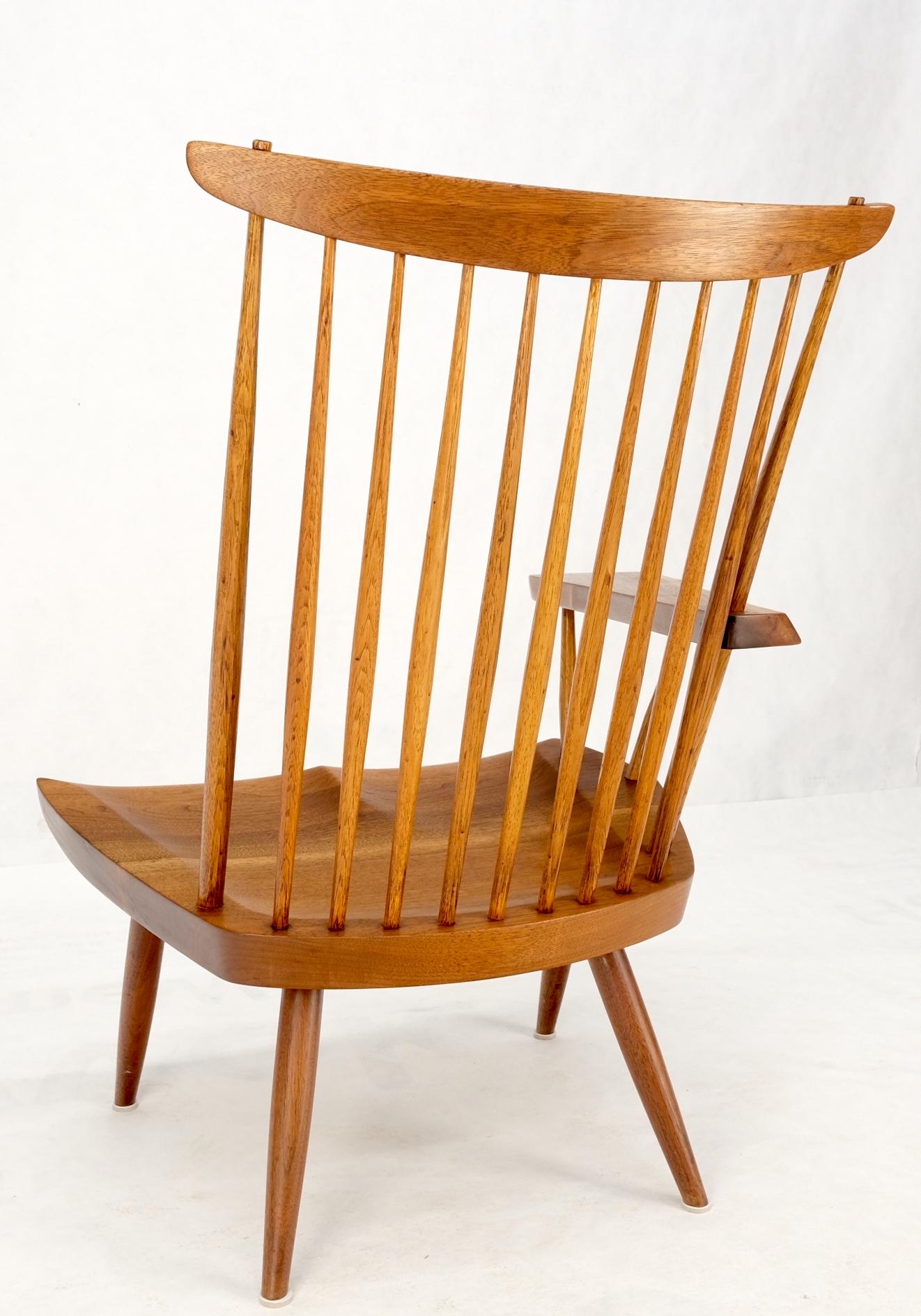 Mid-Century Modern Solid Oiled Walnut George Nakashima Slab-Arm Lounge Chair For Sale 11