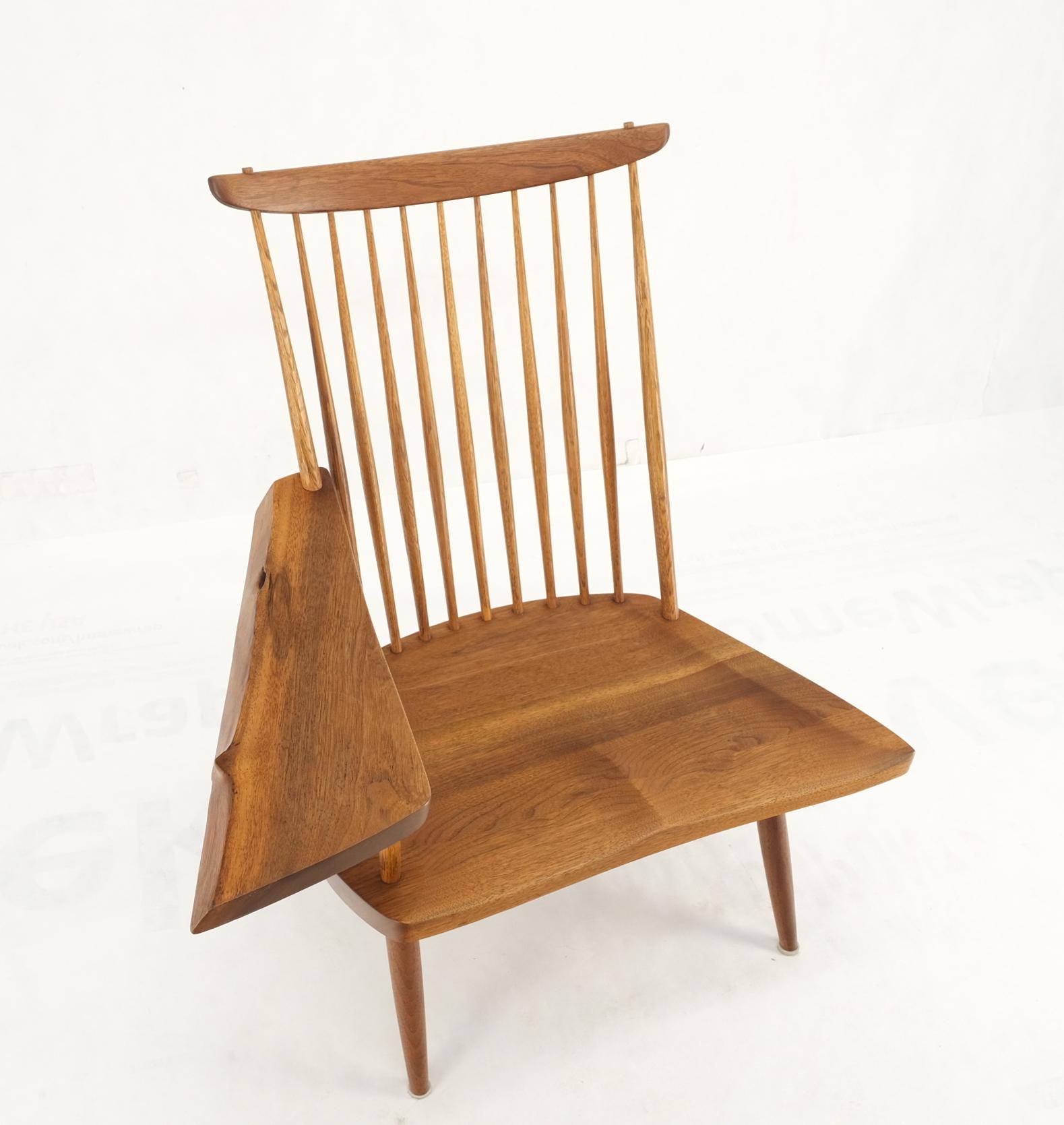 Mid-Century Modern Solid Oiled Walnut George Nakashima Slab-Arm Lounge Chair 12