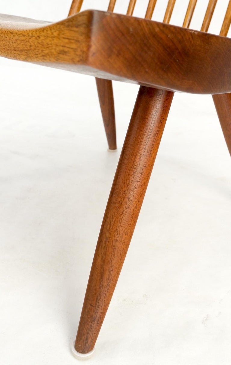 American Mid-Century Modern Solid Oiled Walnut George Nakashima Slab-Arm Lounge Chair For Sale