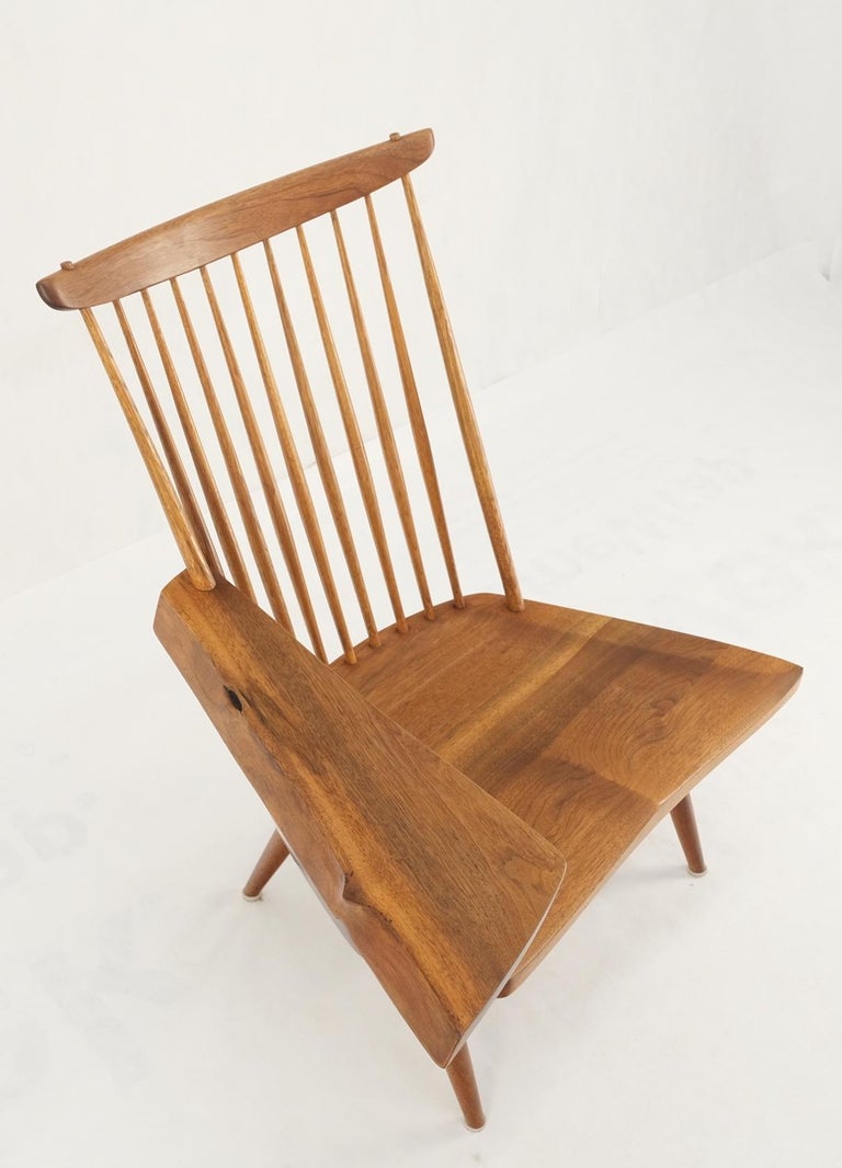 20th Century Mid-Century Modern Solid Oiled Walnut George Nakashima Slab-Arm Lounge Chair For Sale