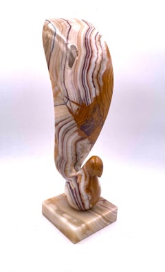 Mid-Century Modern Solid Onyx Abstract Bird Sculpture