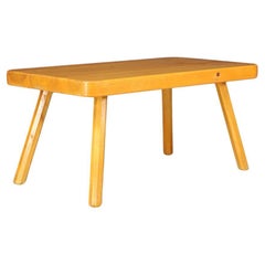 Mid-Century Modern Solid Pine Coffee Table, France, 1960s