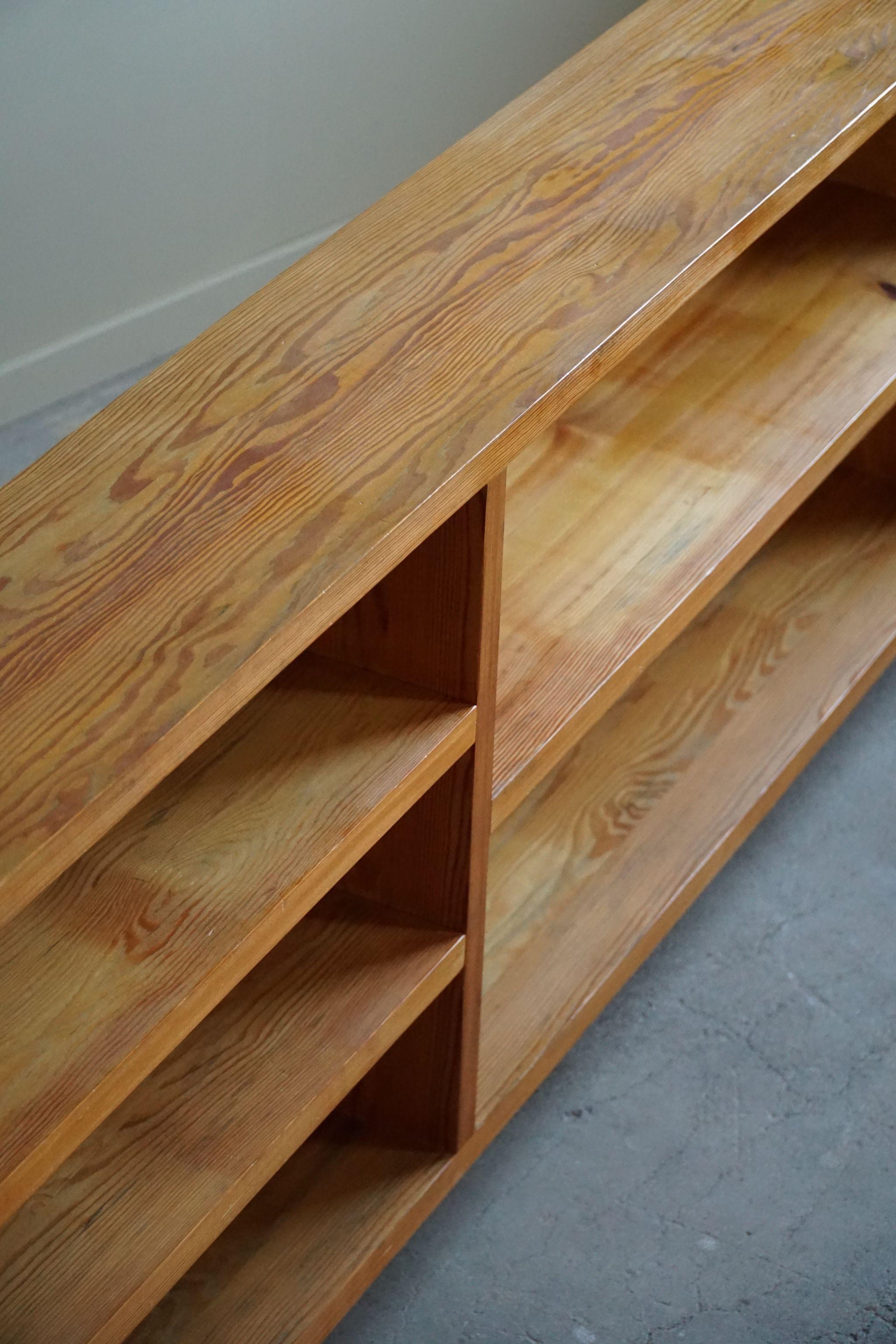 Mid Century Modern, Solid Pine Shelf, Made by A Danish Cabinetmaker, 1970s 5