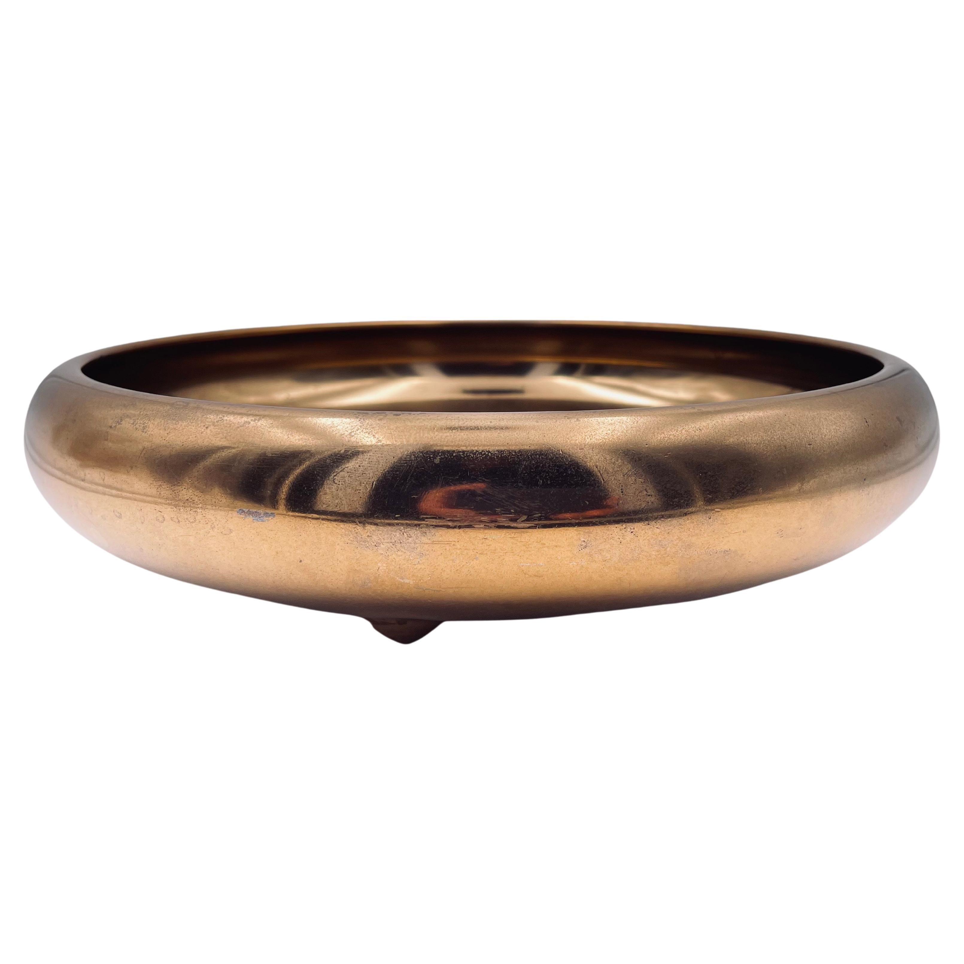 Mid-Century Modern Solid Polished Brass Bowl Catch it All