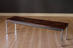 Mid Century Modern Solid Rosewood and Chrome Coffee Table by Founders
