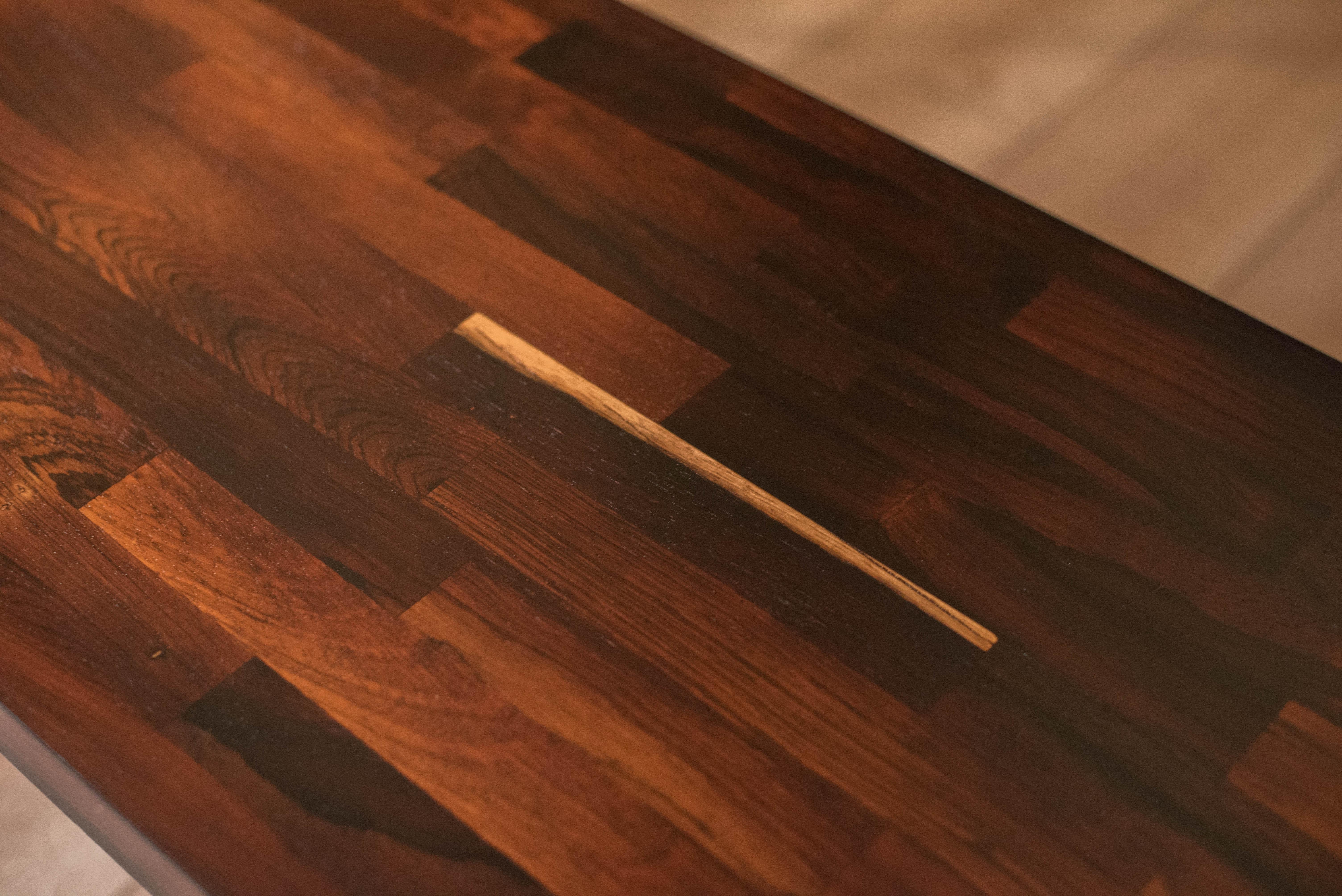 Mesa de centro moderna de mediados de siglo de palisandro macizo y cromo by Founders en Bueno estado para la venta en San Jose, CA