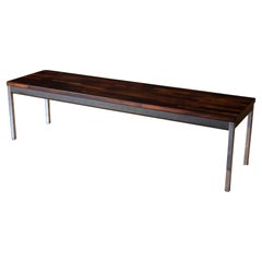 Mid Century Modern Solid Rosewood and Chrome Coffee Table by Founders
