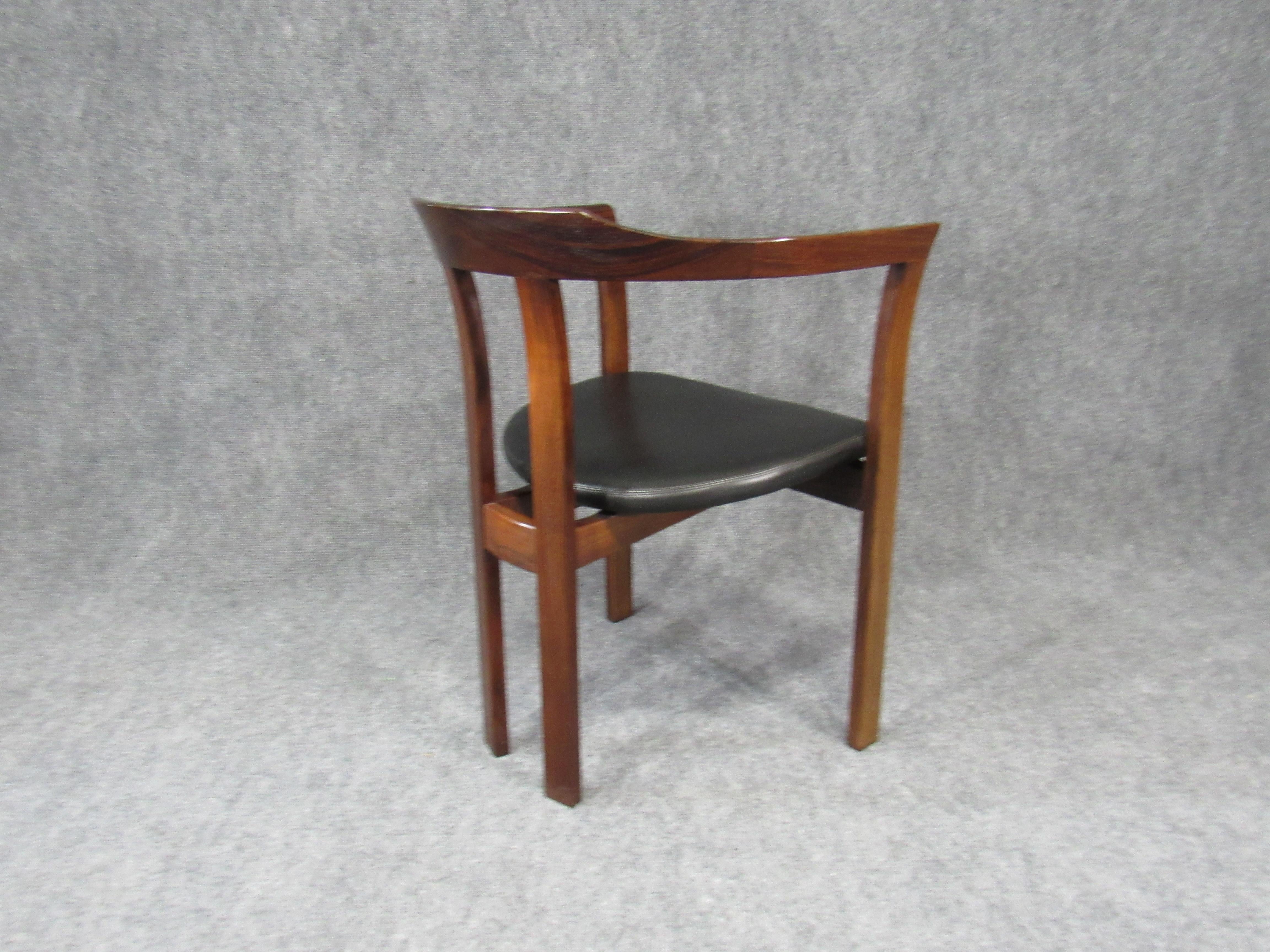 American Mid-Century Modern Solid Rosewood Armchair Chair