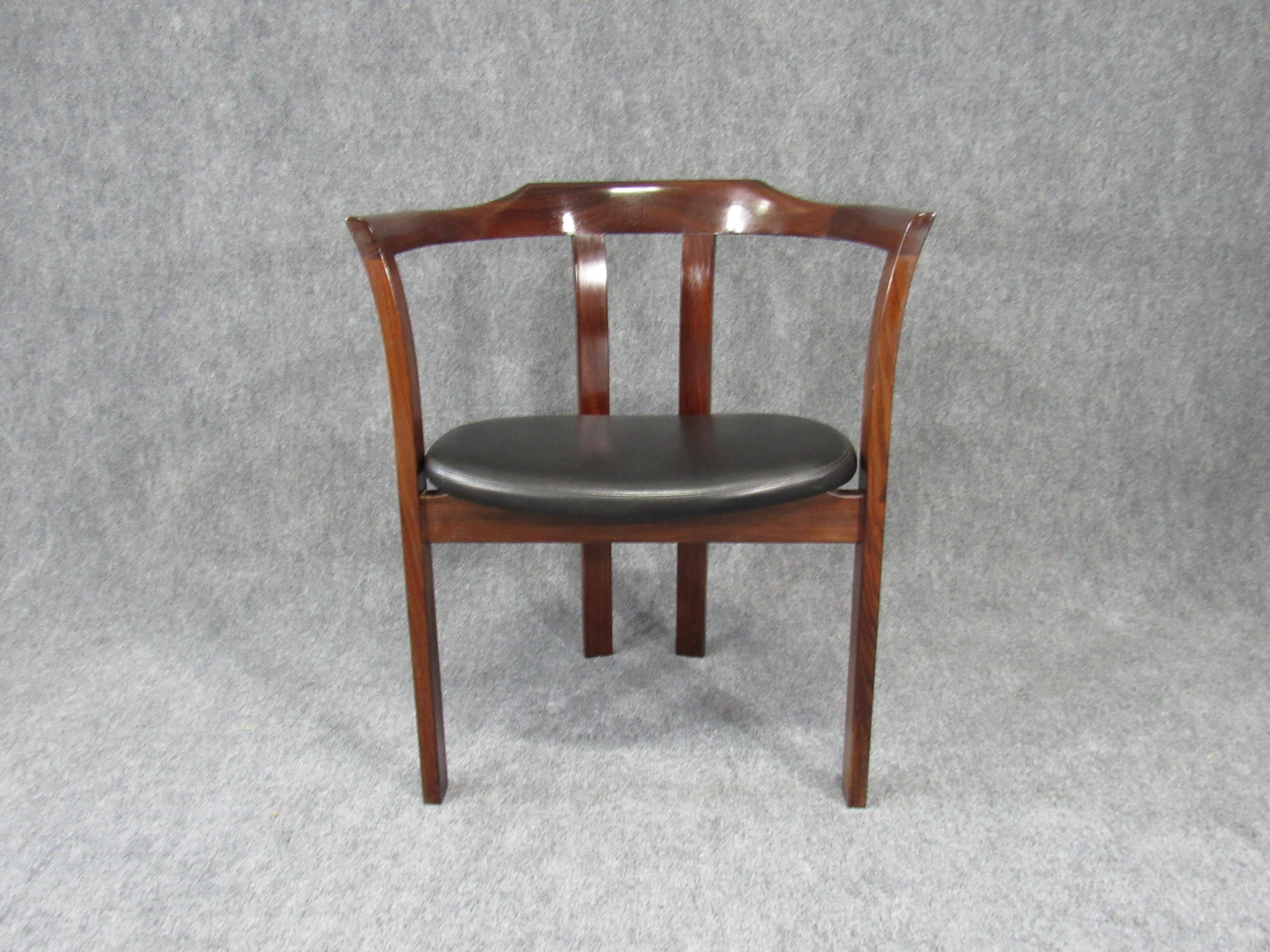 Mid-Century Modern Solid Rosewood Armchair Chair 1