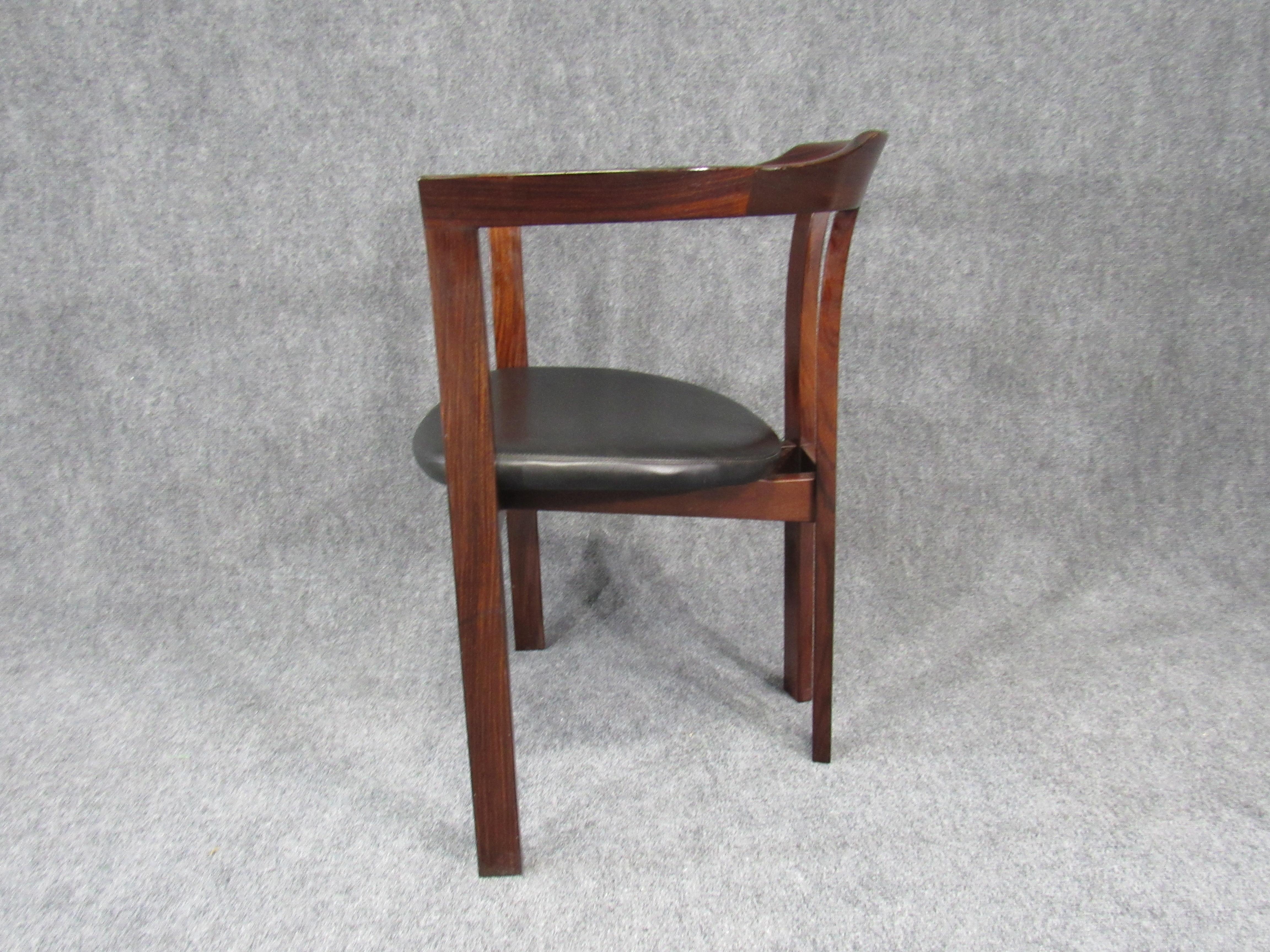 Mid-Century Modern Solid Rosewood Armchair Chair 2