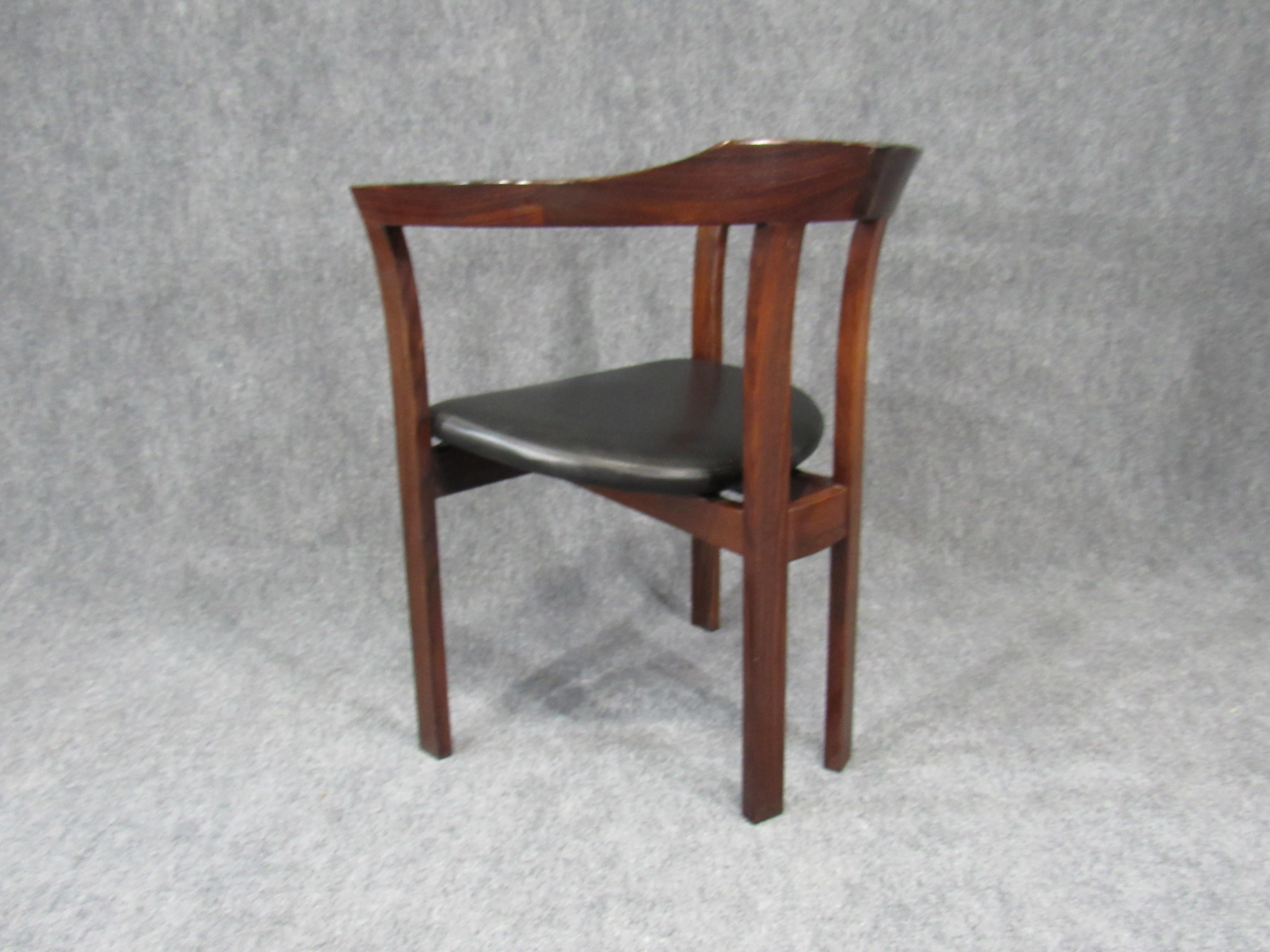 Mid-Century Modern Solid Rosewood Armchair Chair 3