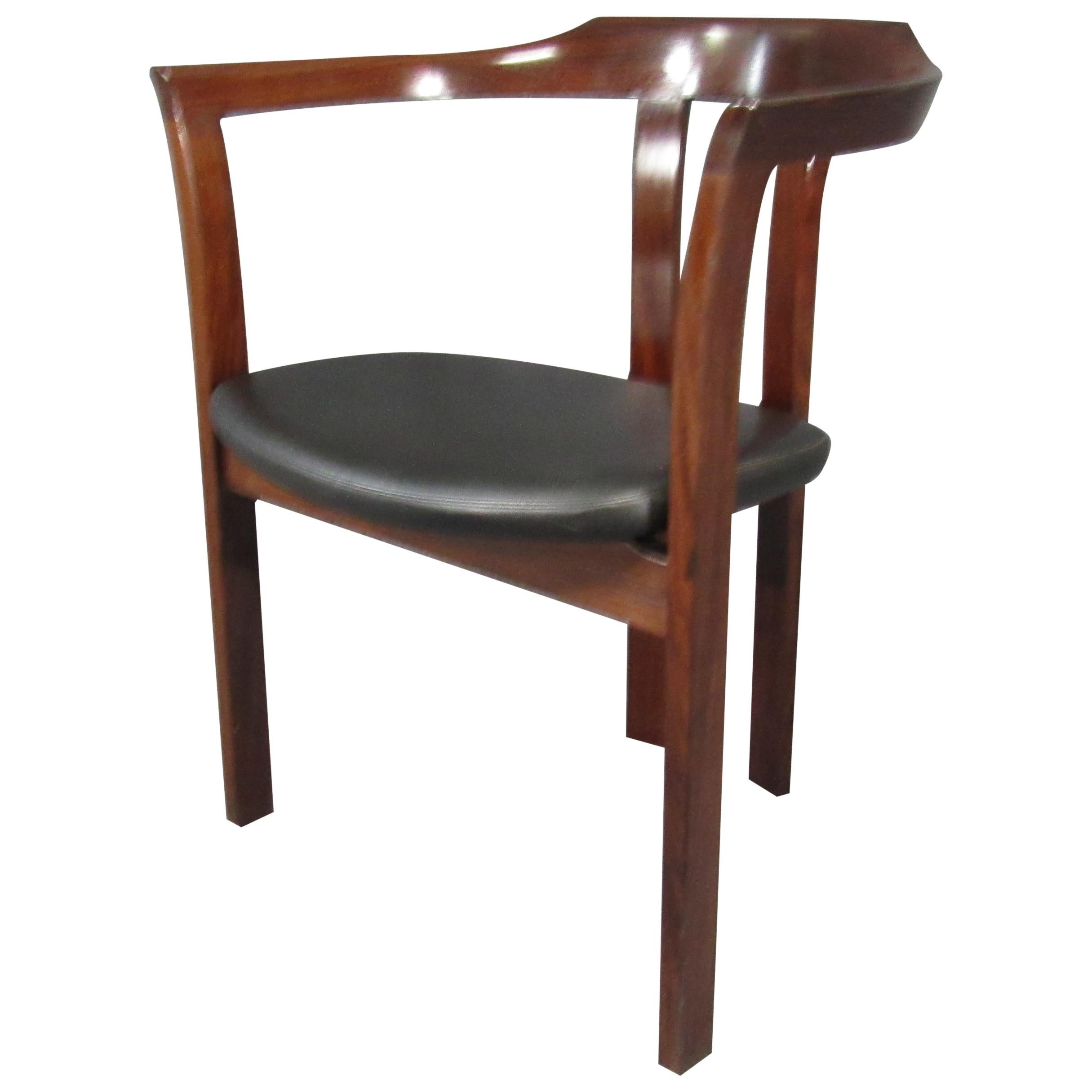 Mid-Century Modern Solid Rosewood Armchair Chair