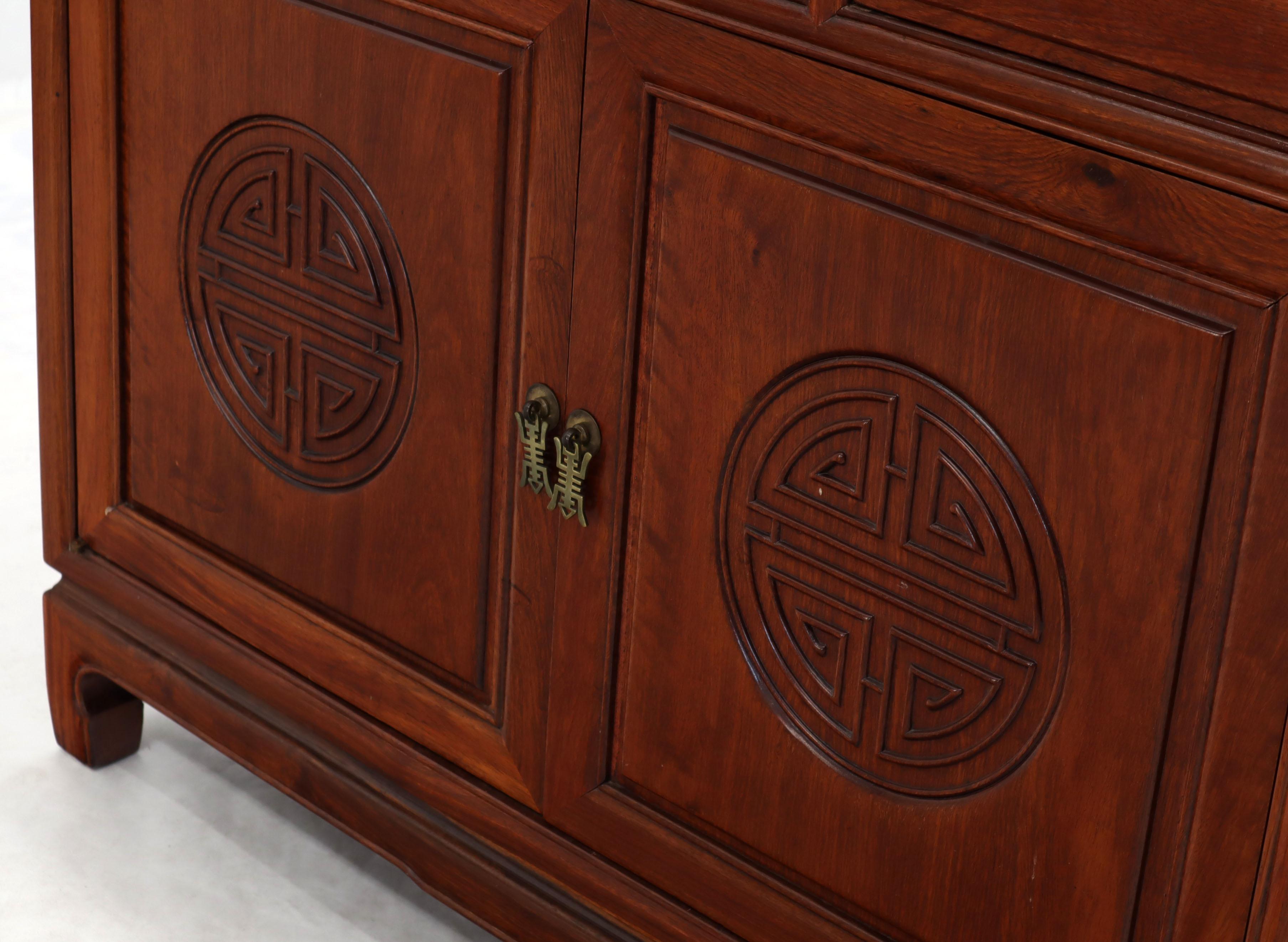 20th Century Mid-Century Modern Solid Rosewood Chinese Sideboard or Credenza