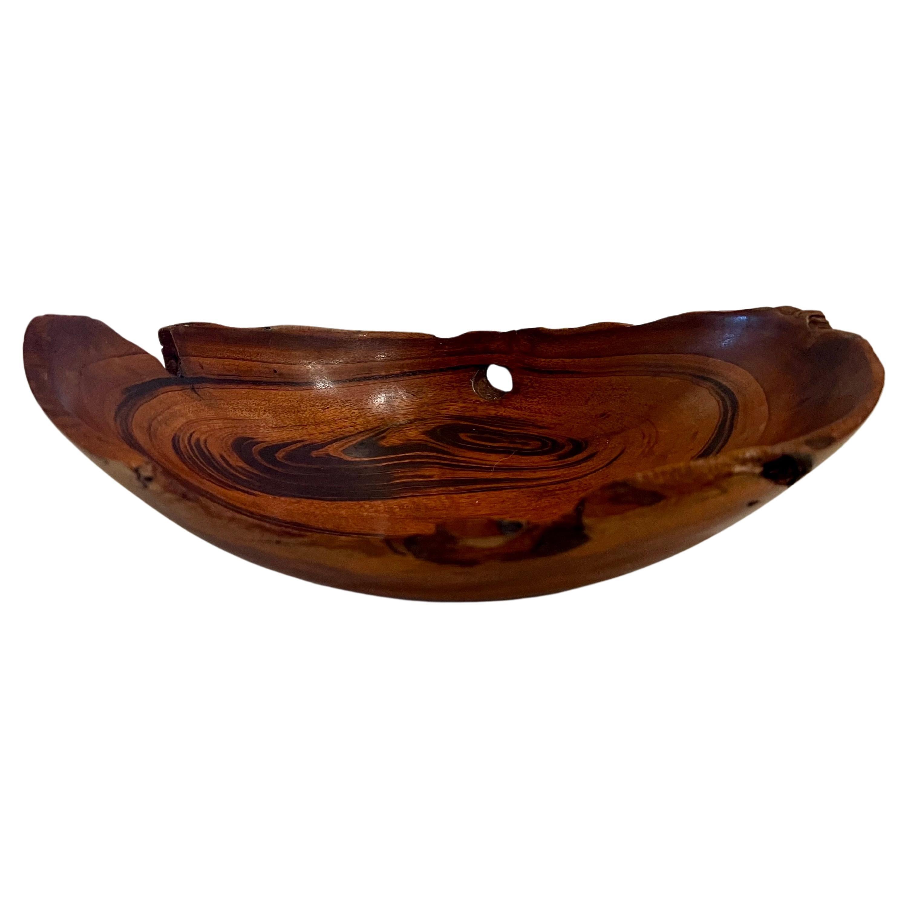 Mid-Century Modern mid Century Modern Solid Rosewood Hand Carved Catch It All Freeform Bowl For Sale