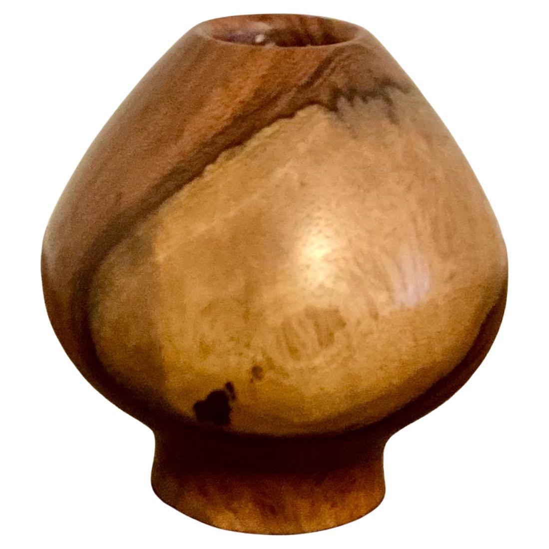 Mid-Century Modern Solid Rosewood Wood Turned Vase by Victor Paidley