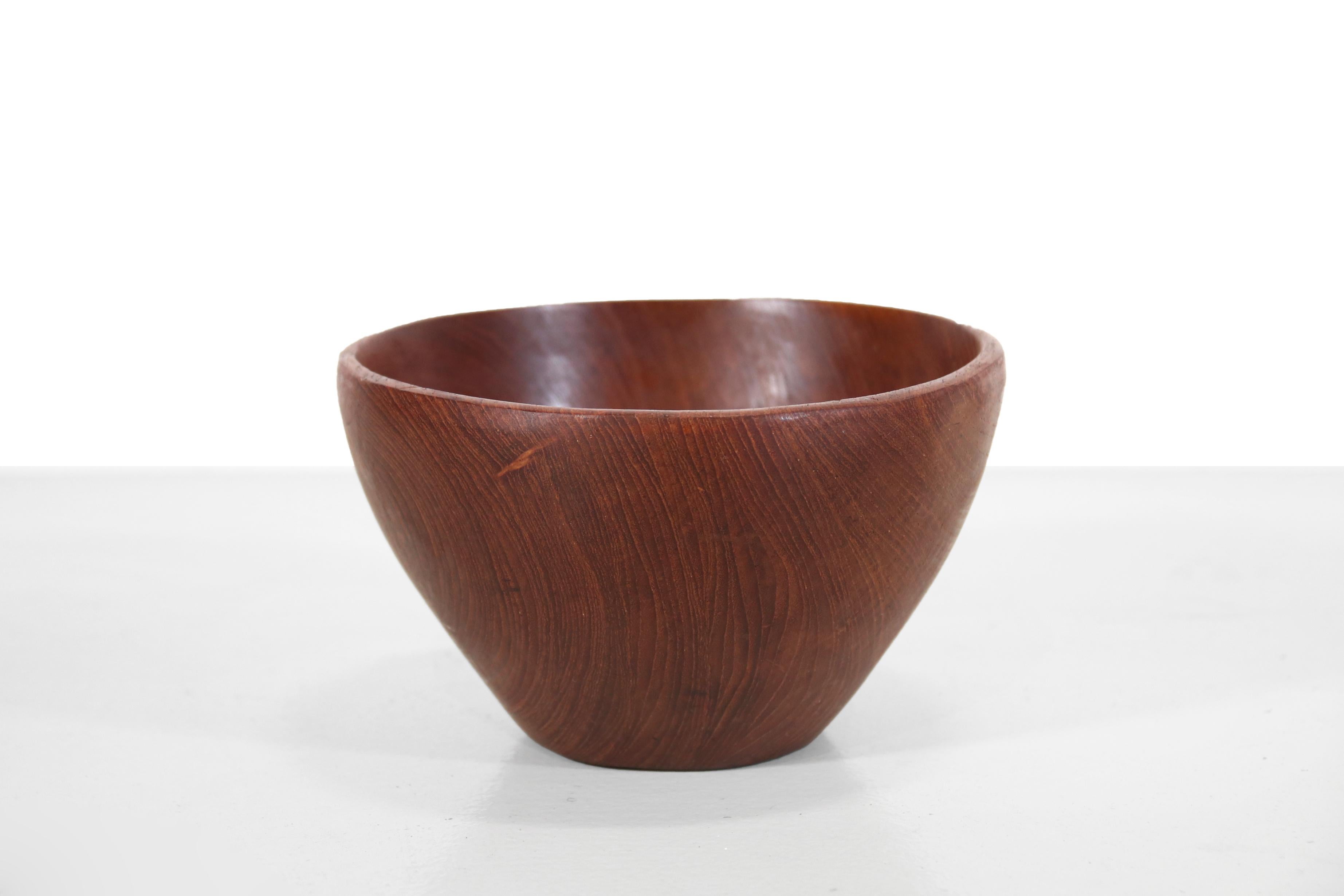 Hand-Crafted Mid-Century Modern Solid Teak Danish Designer Bowl