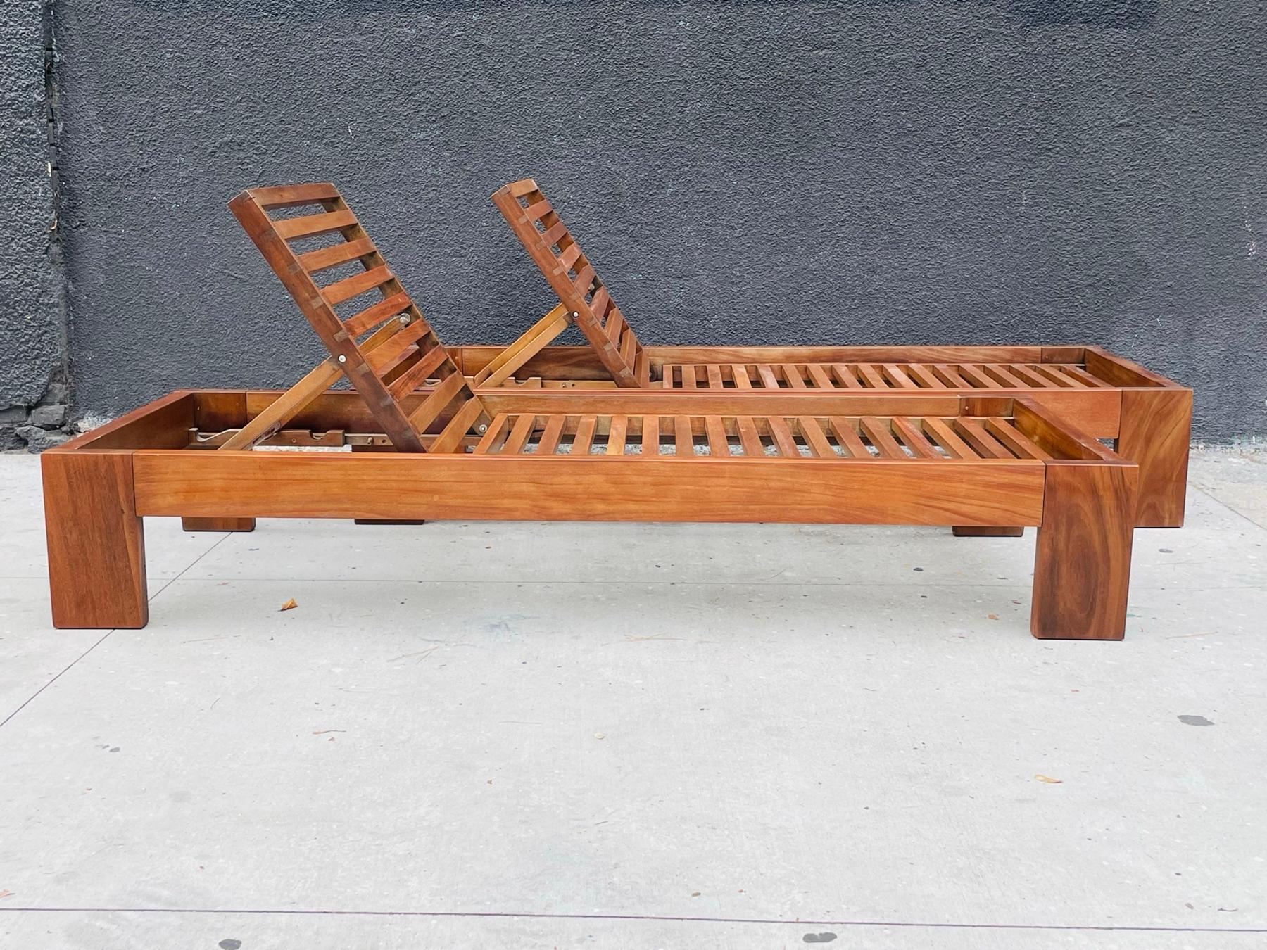 Late 20th Century Mid-Century Modern, Solid Teak Lounge Chairs, circa 1970s For Sale