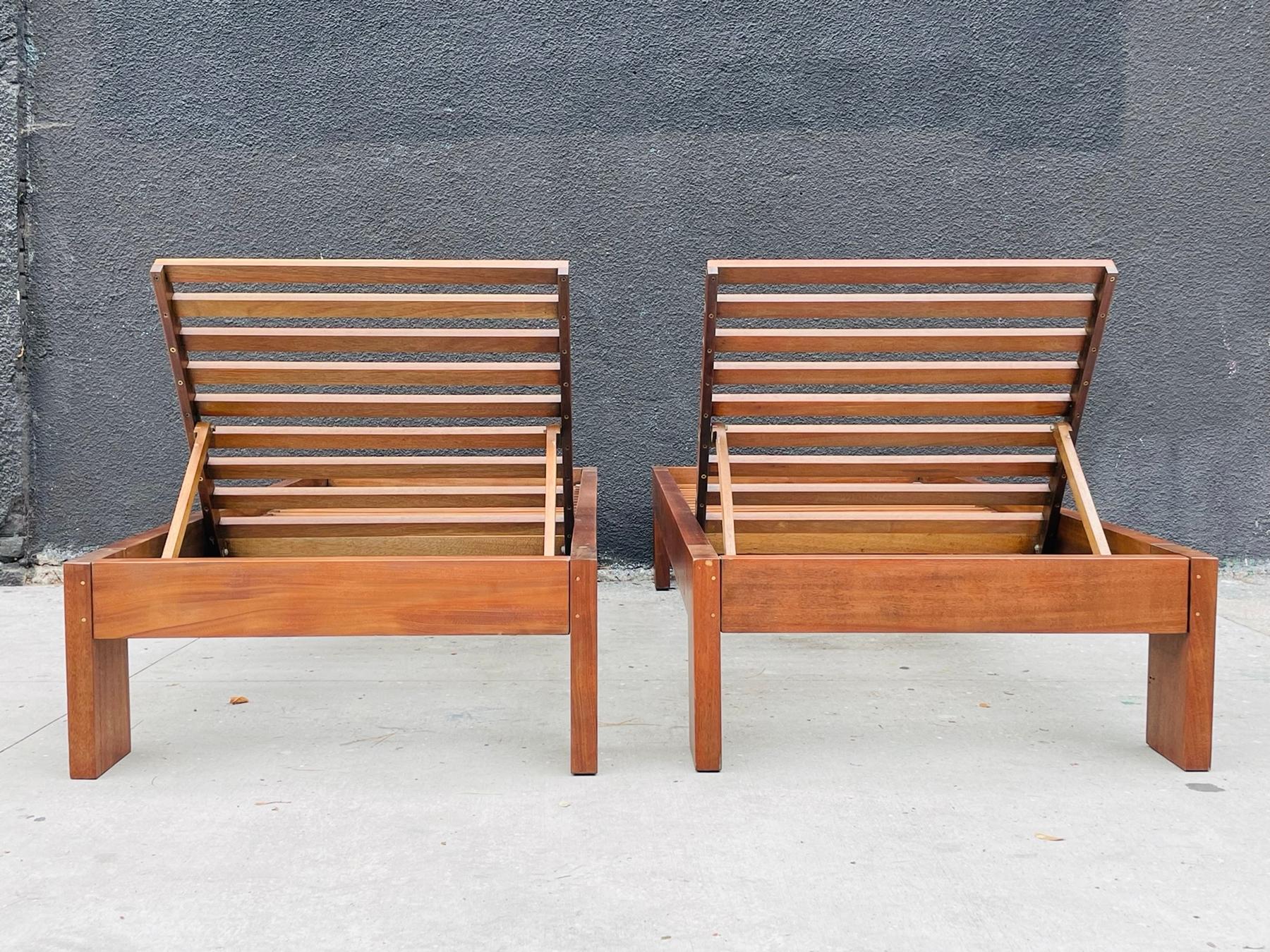 Mid-Century Modern, Solid Teak Lounge Chairs, circa 1970s For Sale 2