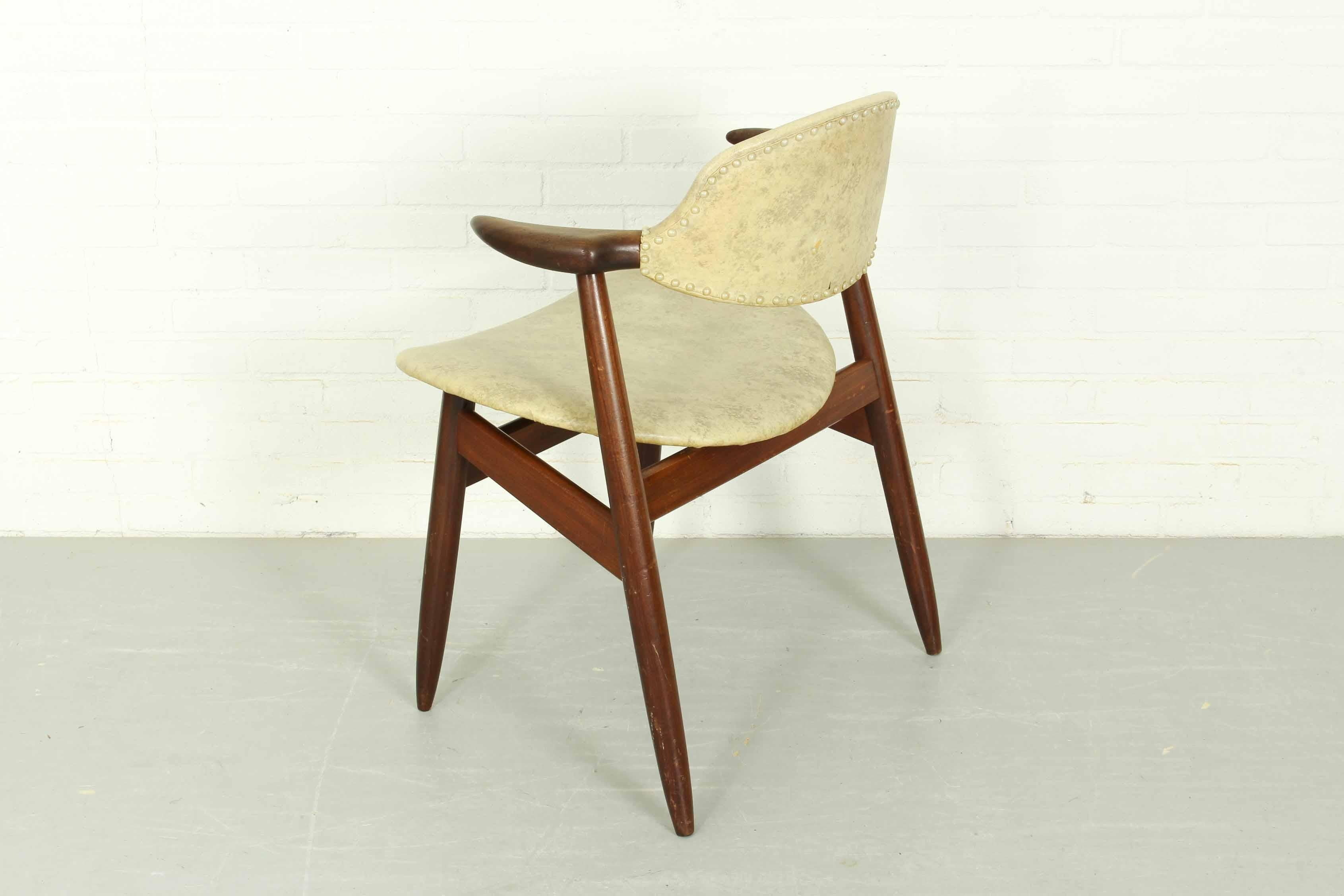 Mid-Century Modern Solid Teak Tijsseling Cowhorn Chair, 1960s For Sale 1