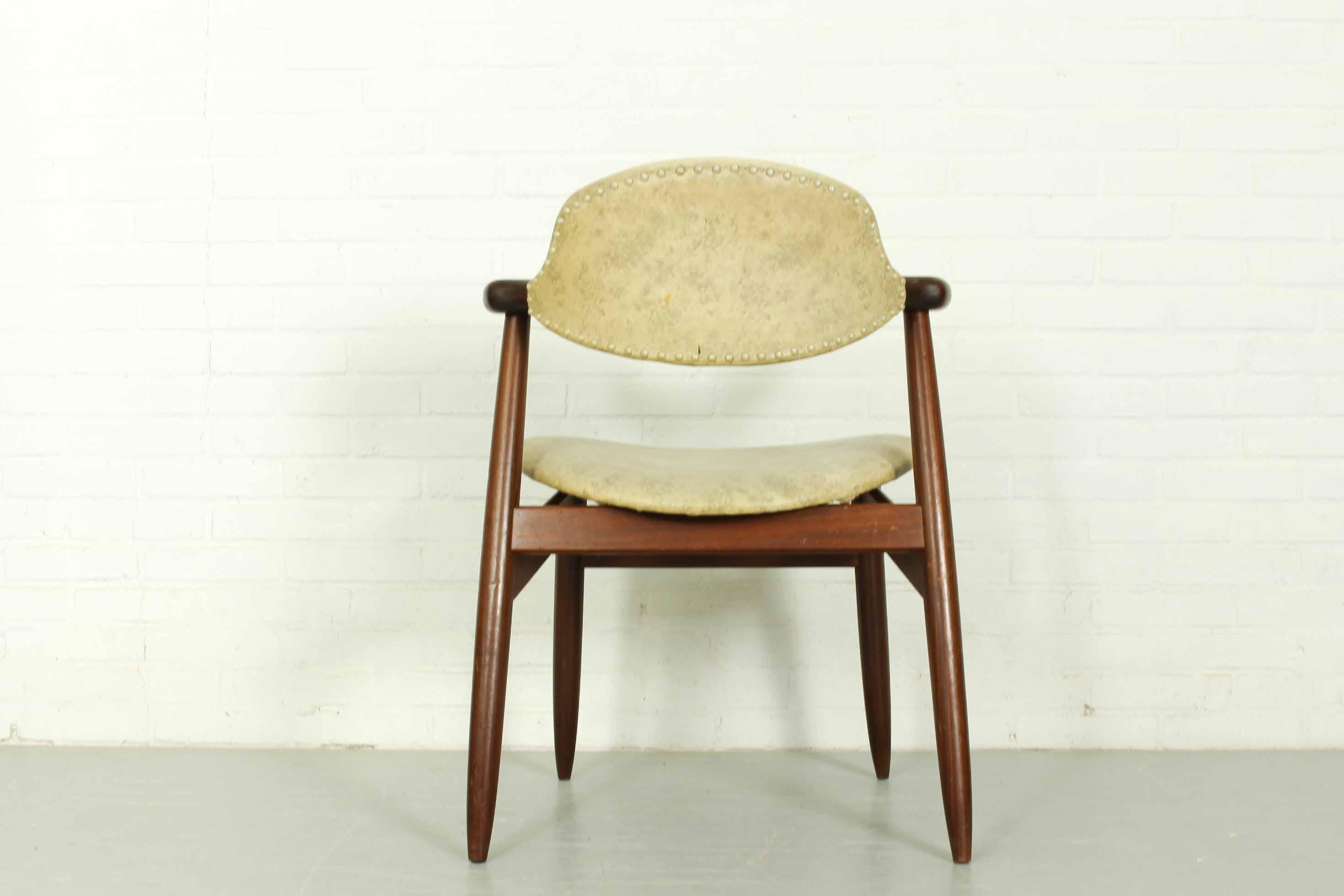 Mid-Century Modern Solid Teak Tijsseling Cowhorn Chair, 1960s For Sale 3