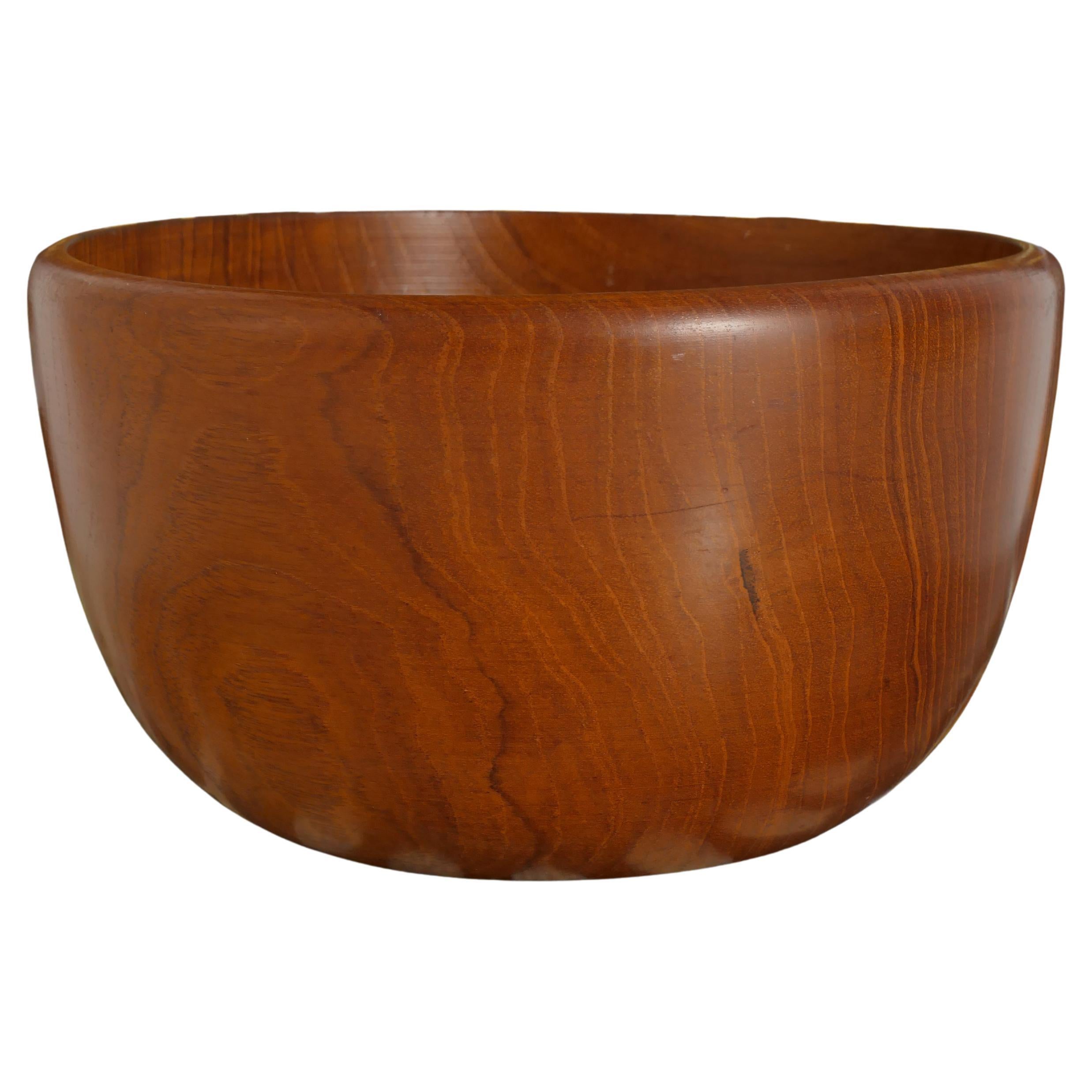 Mid-Century Modern Schale aus massivem Teakholz, Uppsala Slöjd, Schweden 1960er Jahre