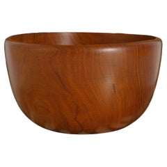 Cuenco moderno de mediados de siglo de madera maciza de teca, Uppsala Slöjd, Suecia Años 60