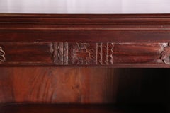 Mid-Century Modern Solid Teak Wood Credenza with Two Covered Shelves