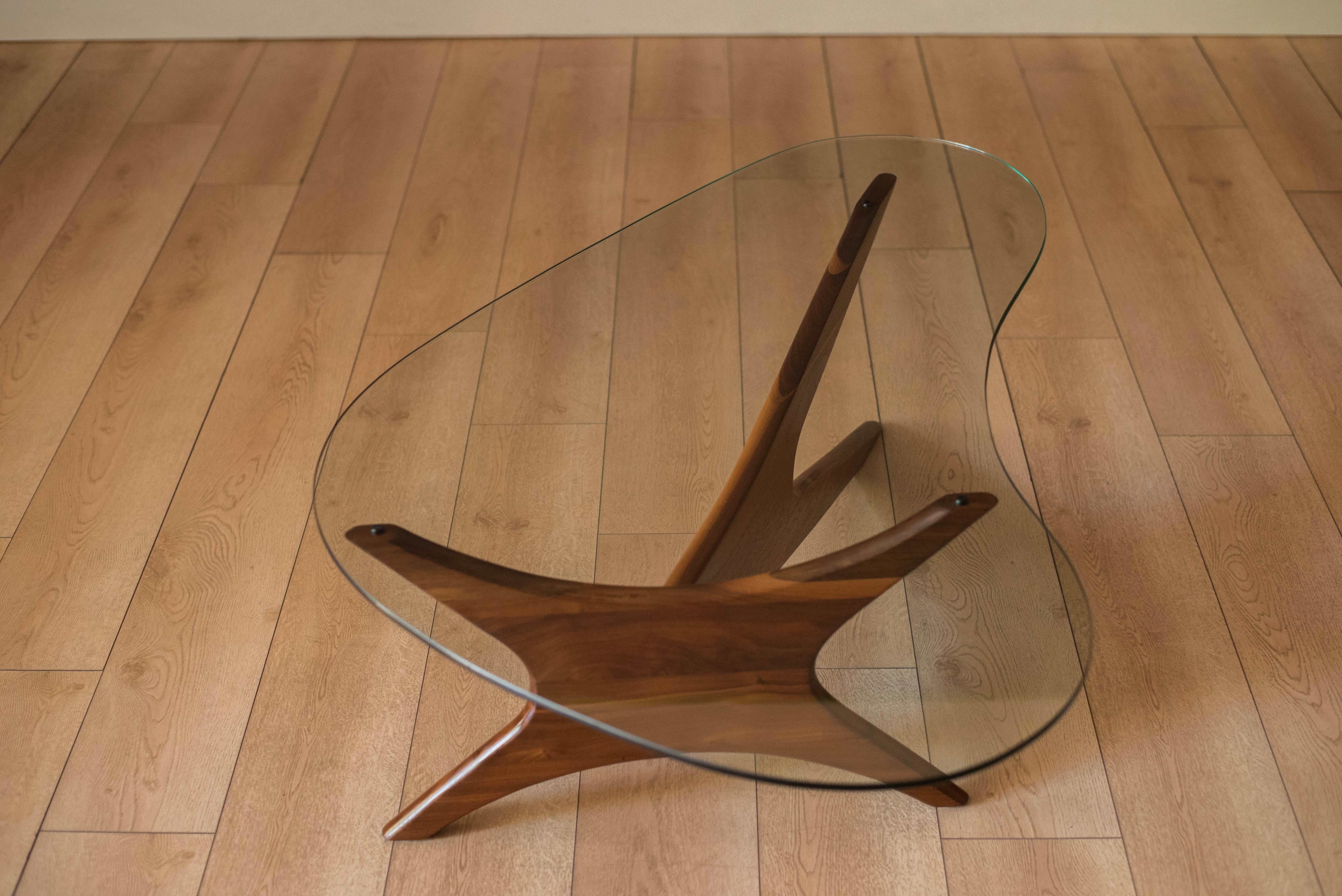 Mid-Century Modern Mid Century Modern Solid Walnut and Glass Jacks Coffee Table by Adrian Pearsall