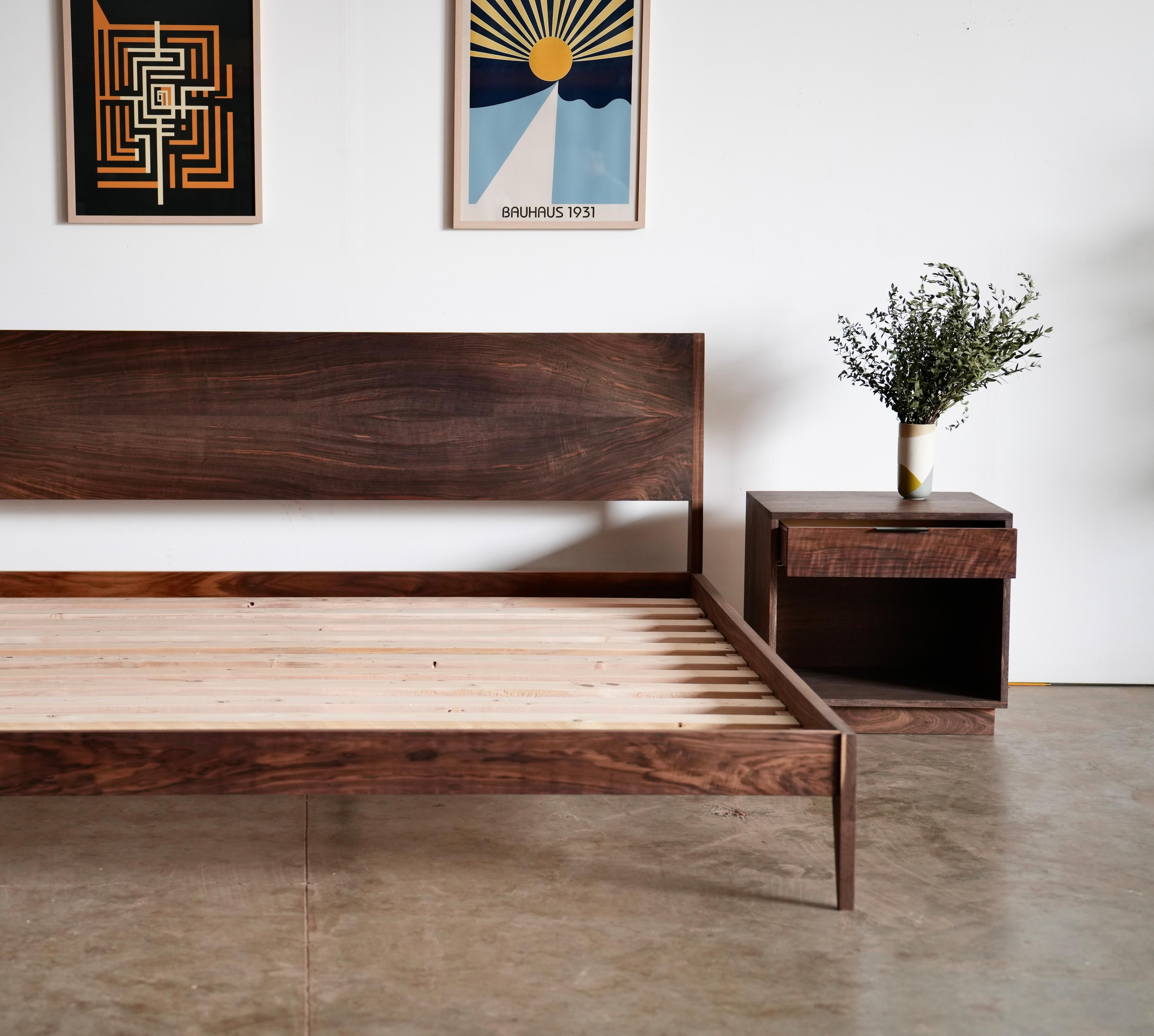 Mid Century Modern Solid Walnut Bed - Bed No.2 For Sale 7