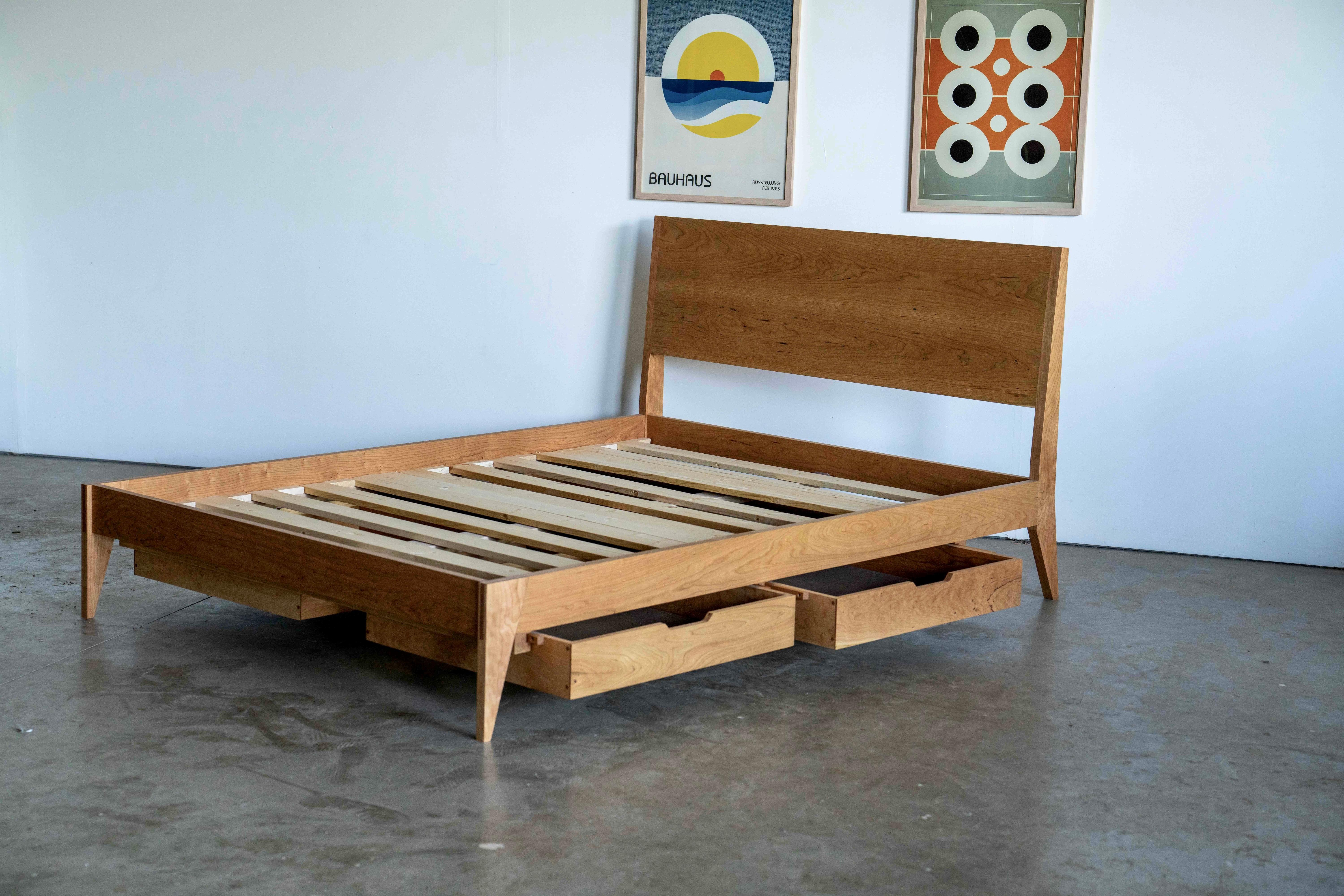 Mid Century Modern Solid Walnut Bed - Bed No.2 For Sale 3