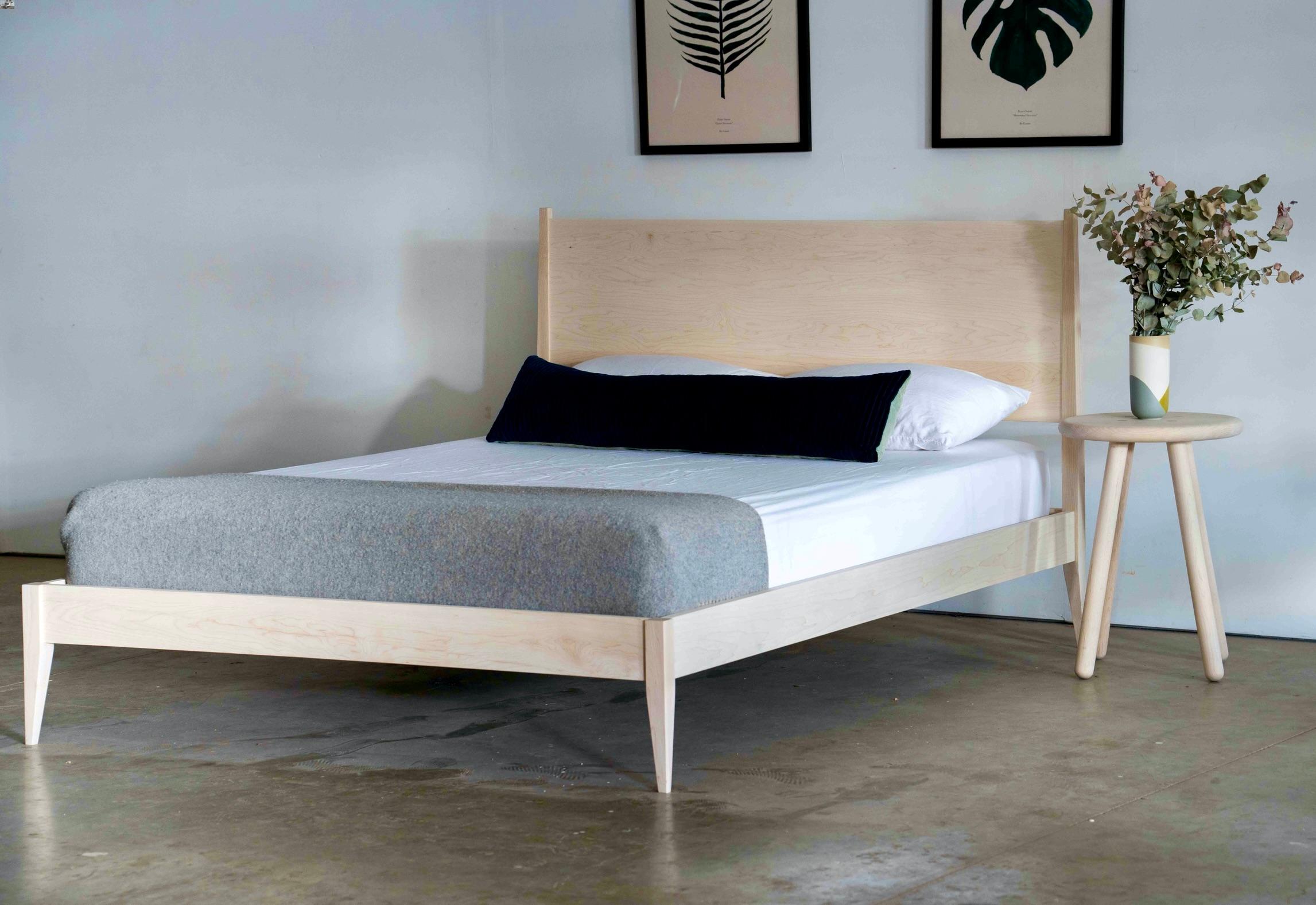 Mid Century Modern Solid Walnut Bed Frame For Sale 6