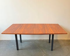 Mid Century Modern Solid Walnut Dining Table and chairs by Brown Saltman circa 1