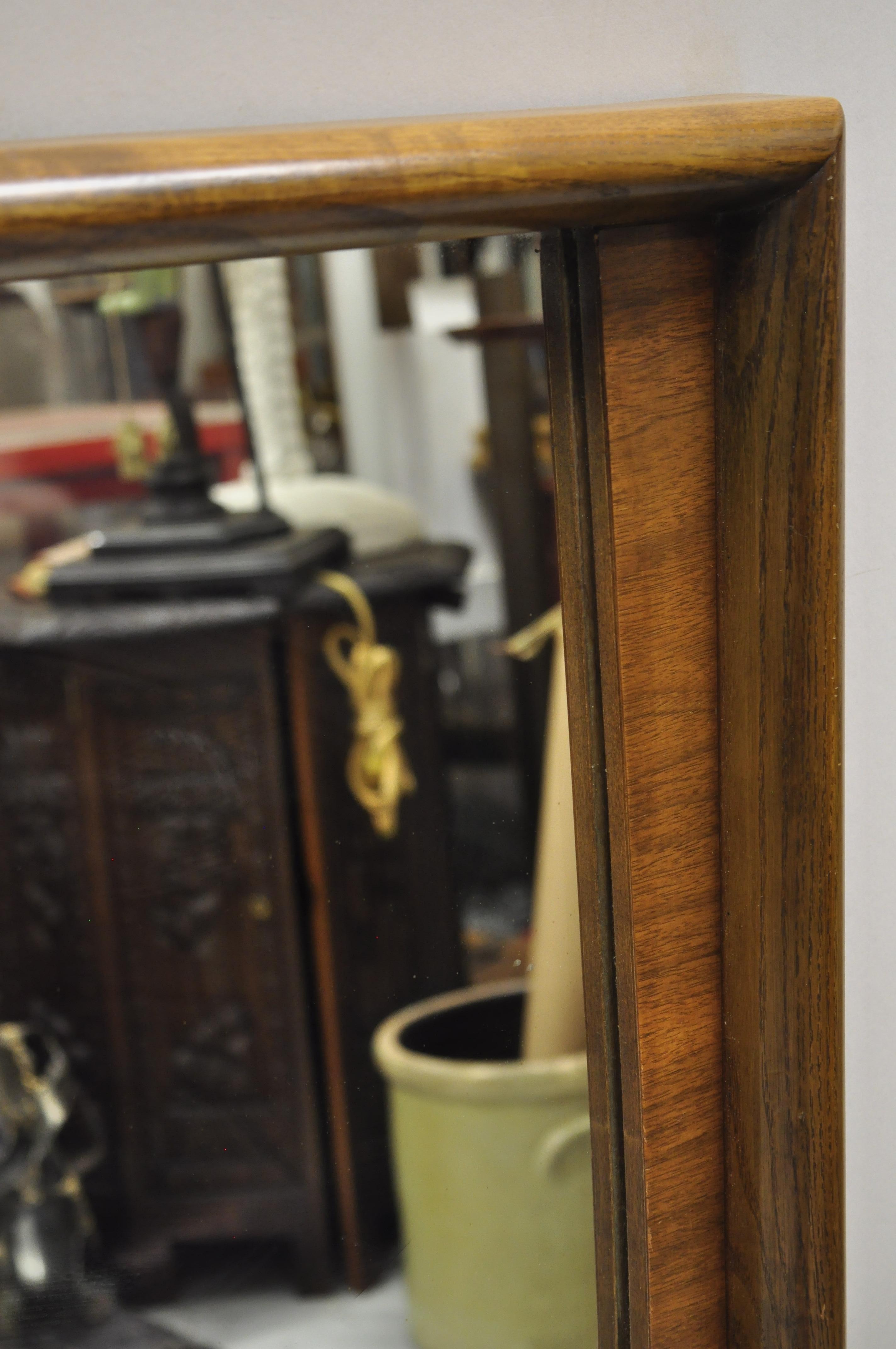 20th Century Mid-Century Modern Solid Walnut Frame Rectangular Mirror by United Furniture For Sale