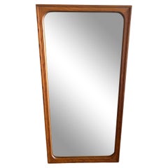 Mid-Century Modern Solid Walnut Framed Wall Mirror with Curved Details