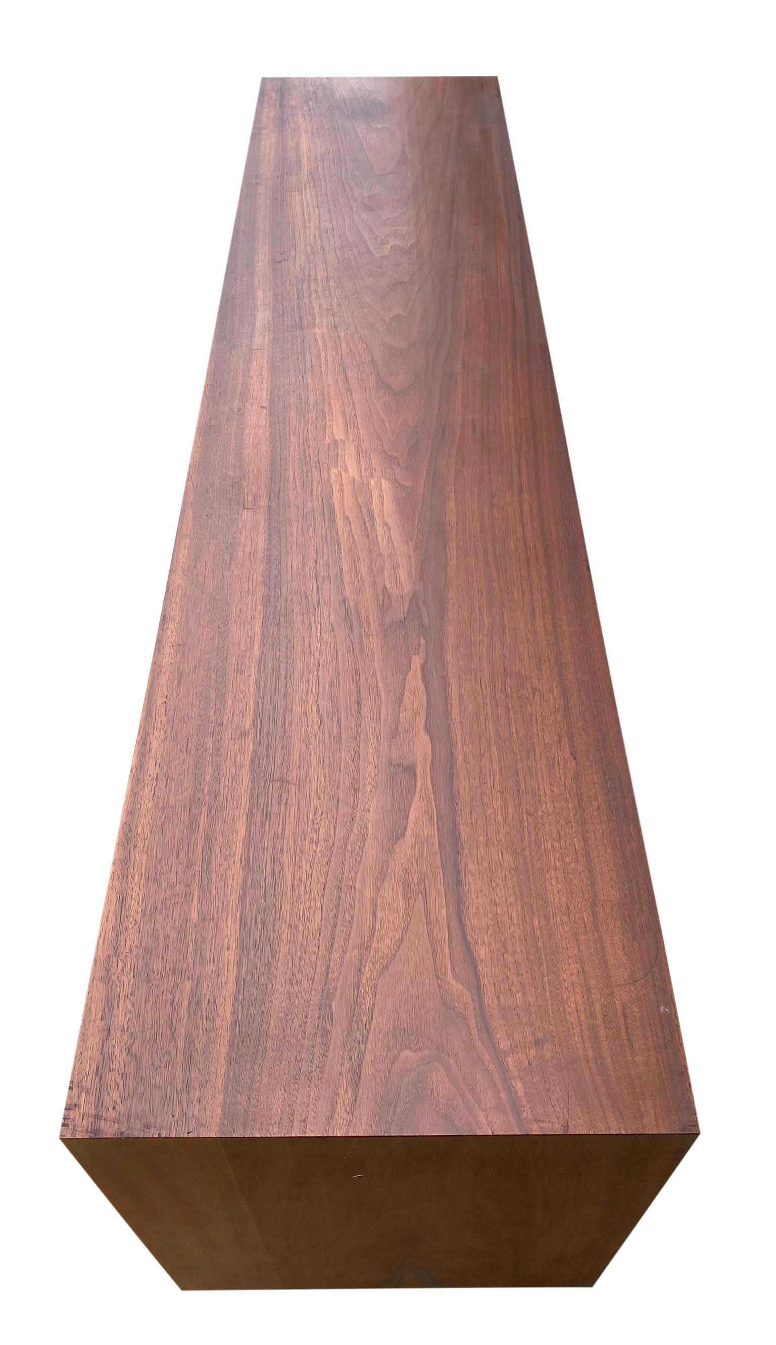 Mid-Century Modern Solid Walnut Long Credenza Dresser Style of Arne Vodder 6