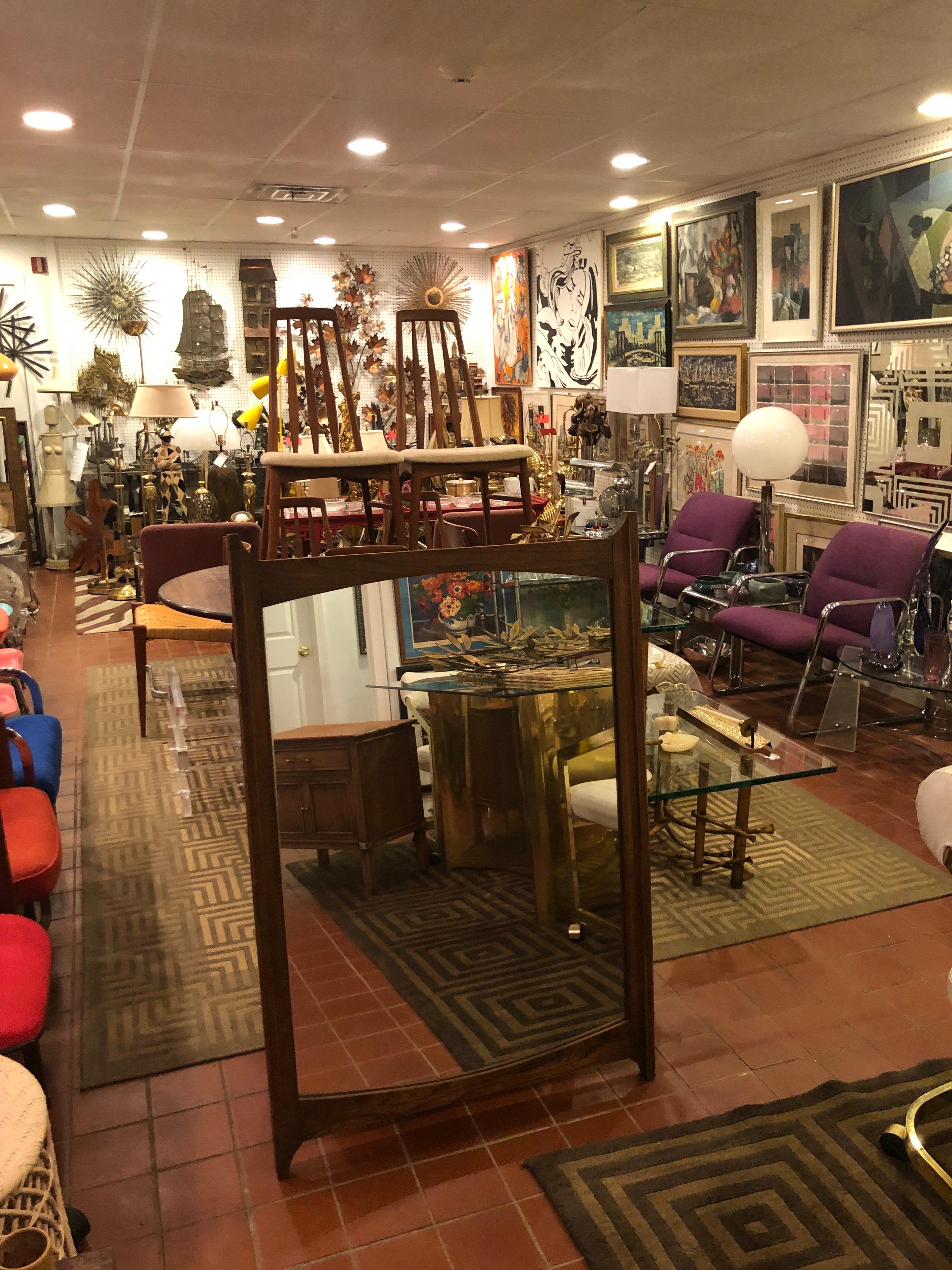 Mid-Century Modern Solid Walnut Mirror 4