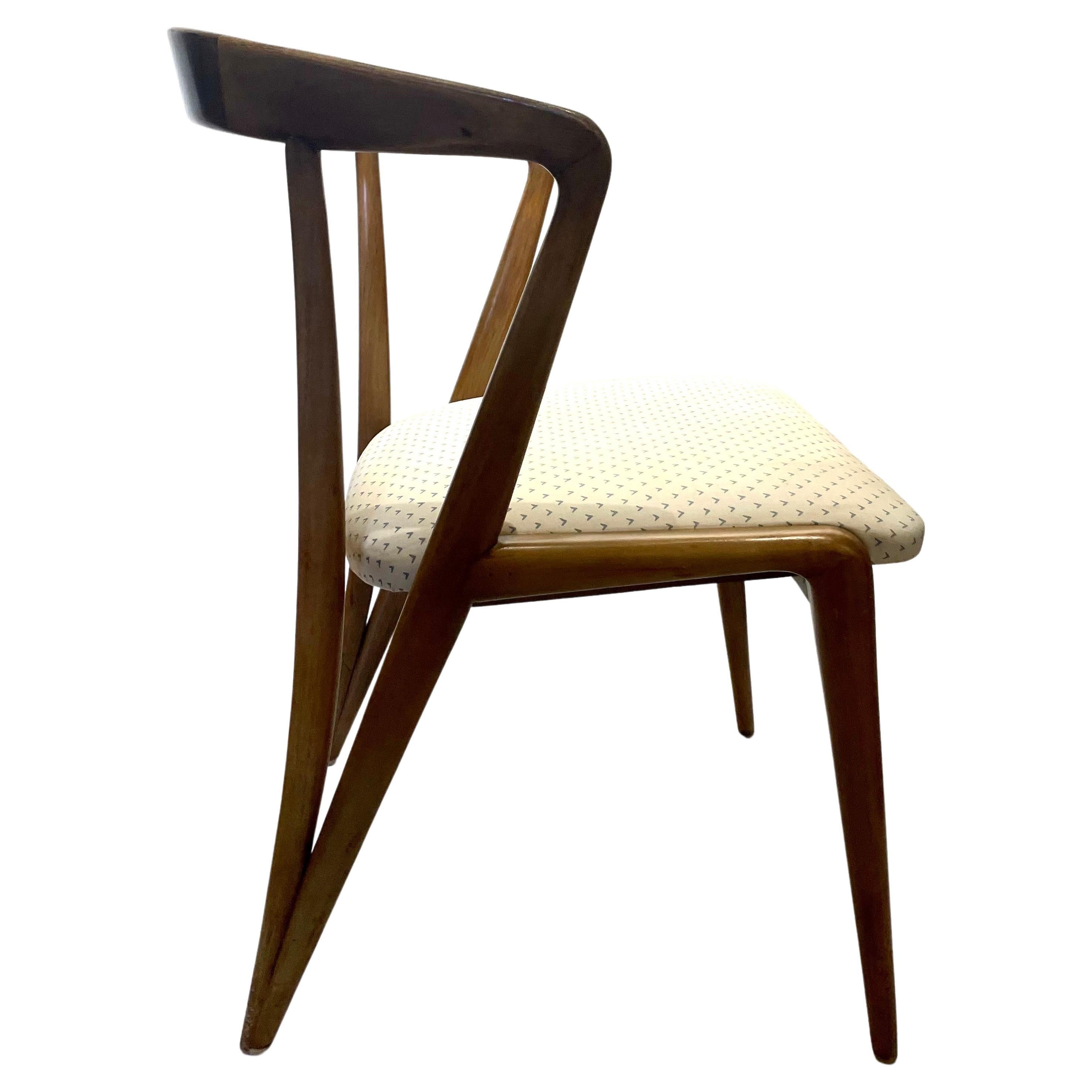 Mid Century Modern Solid Walnut Rare Chair by Bertha Schaefer for Singer & Sons For Sale
