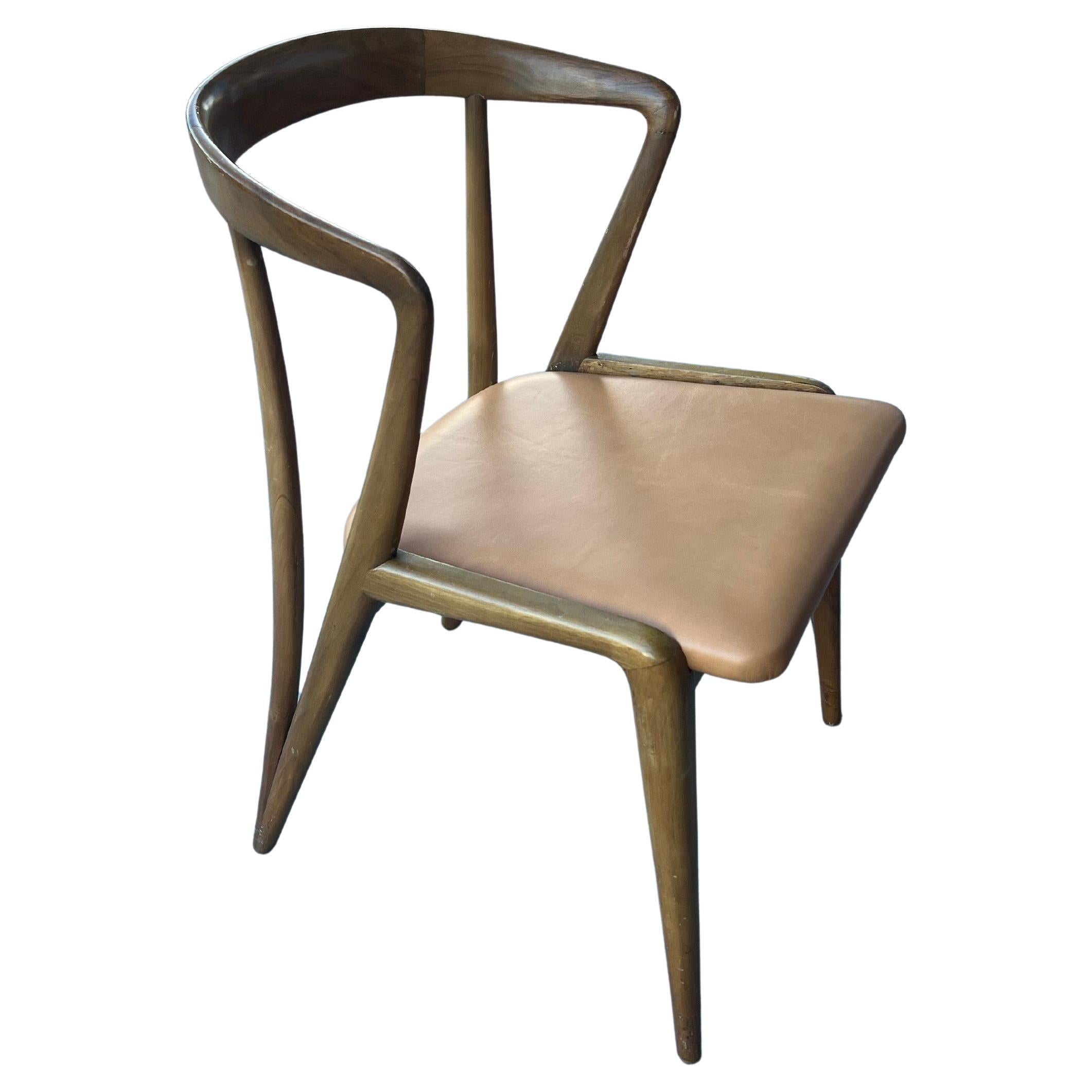 Mid Century Modern Solid Walnut Rare Chair by Bertha Schaefer for Singer & Sons