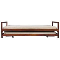 Used Mid-Century Modern Solid Walnut Trundle Pull-Out Daybed by Design Research