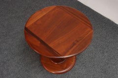 Mid-Century Modern Solid Walnut Tulip Style Pedestal Side Table by Prodelco