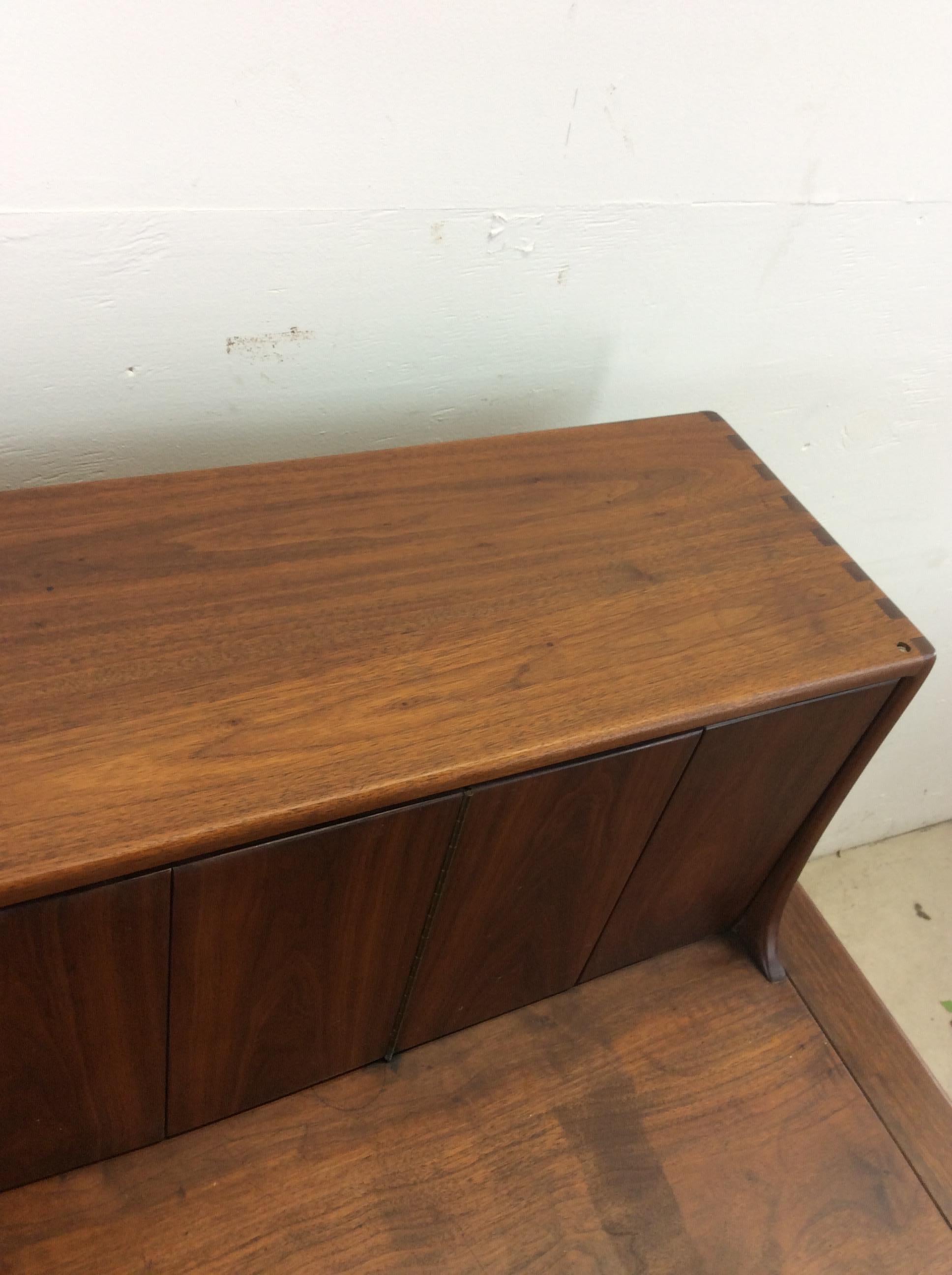 Mid Century Modern Massivholz-Schreibtisch mit Stauraum 10