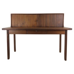 Mid Century Modern Massivholz-Schreibtisch mit Stauraum
