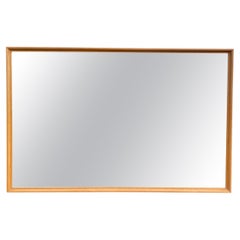 Mid-Century Modern Solid White Oak Framed Large Wall Mirror