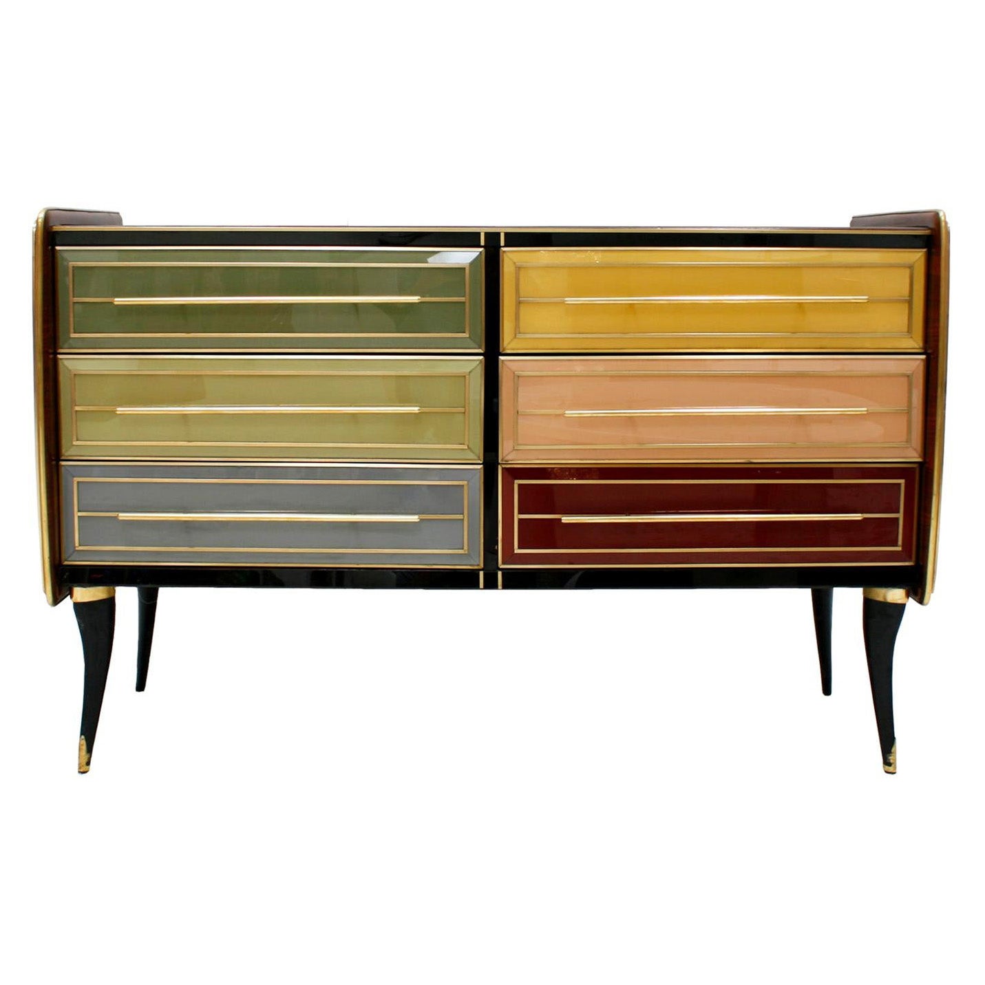 Buffet italien en bois massif et verre coloré The Moderns