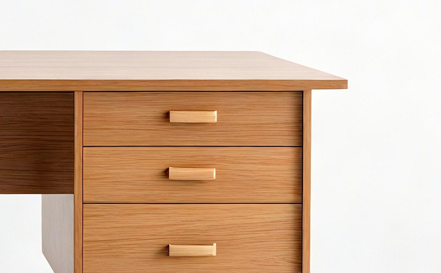 Indiano Scrivania moderna di metà secolo in legno massiccio di Artisanal in vendita